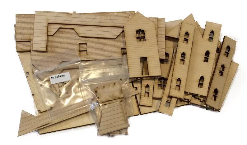 1:144 Scale Dollhouse KIT Tiny Victorian Gothic Mansion 9 Rooms with Greenery - Image 2