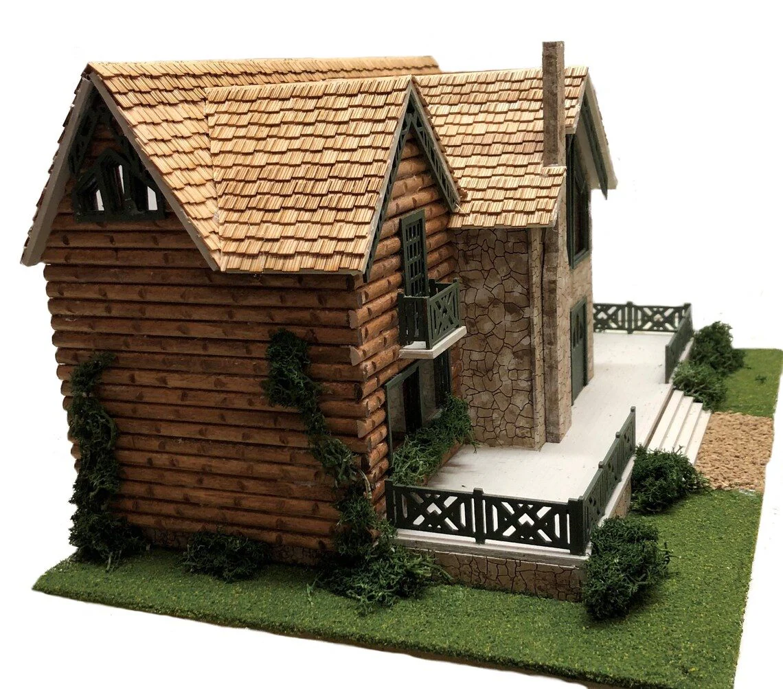 1:48 Quarter Scale Dollhouse KIT Lodge Vacation Home or Log House - Image 4