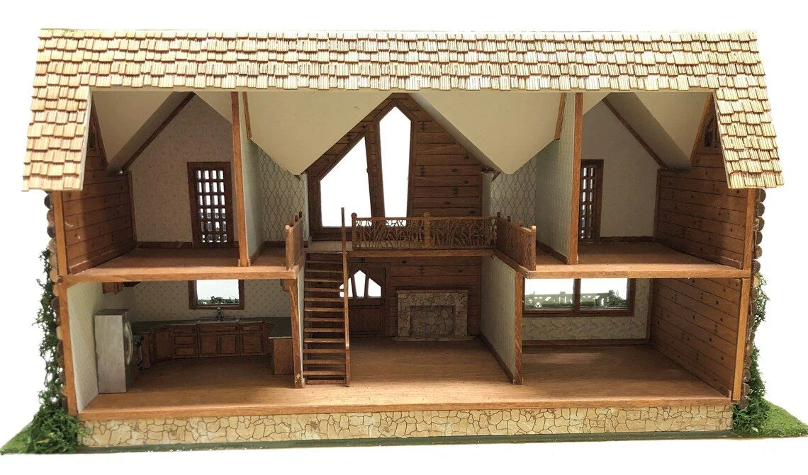 1:48 Quarter Scale Dollhouse KIT Lodge Vacation Home or Log House - Image 5