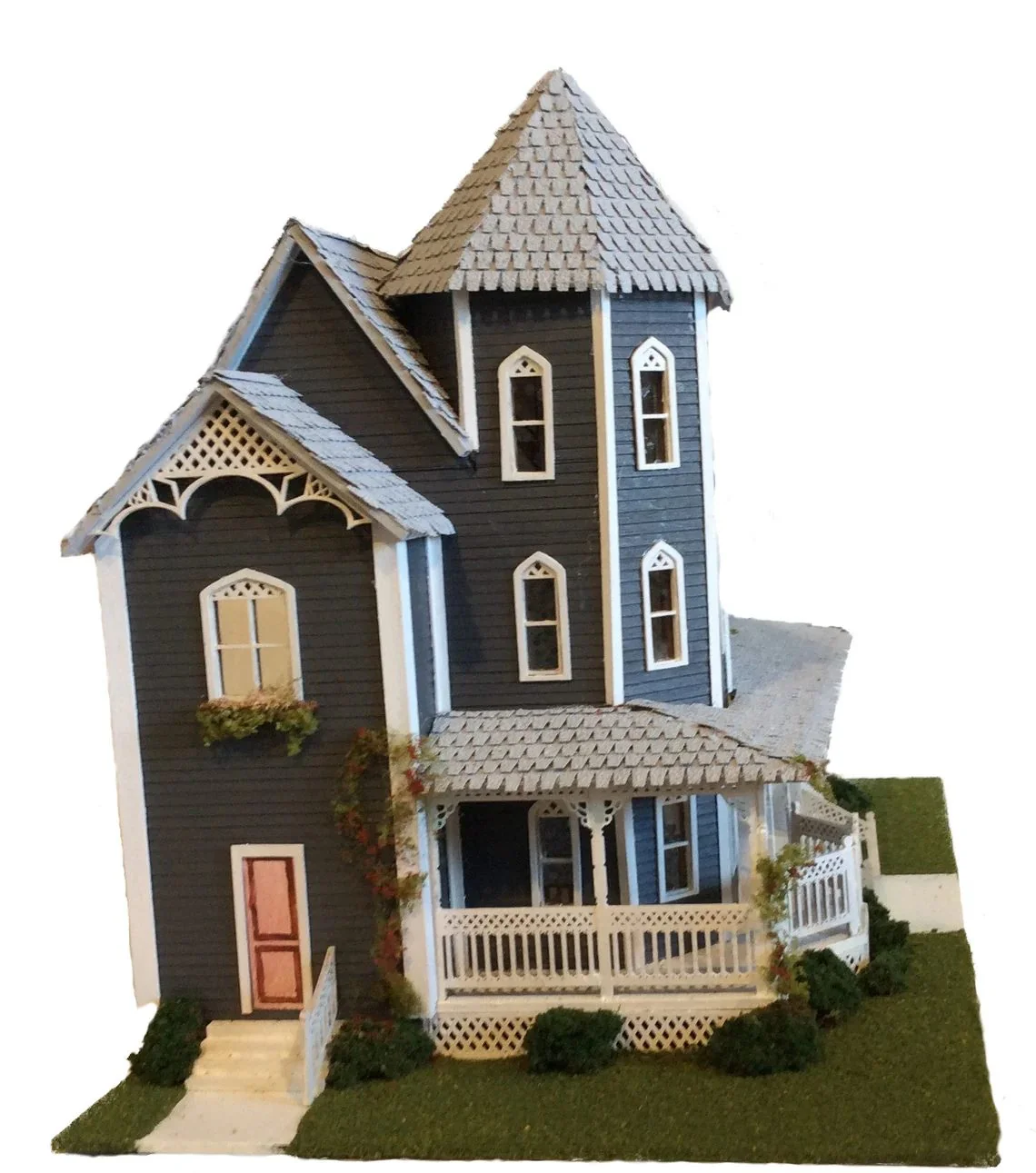 1:48 Quarter Scale Dollhouse KIT Victorian Gothic Mansion 9 Rooms with Greenery - Image 4