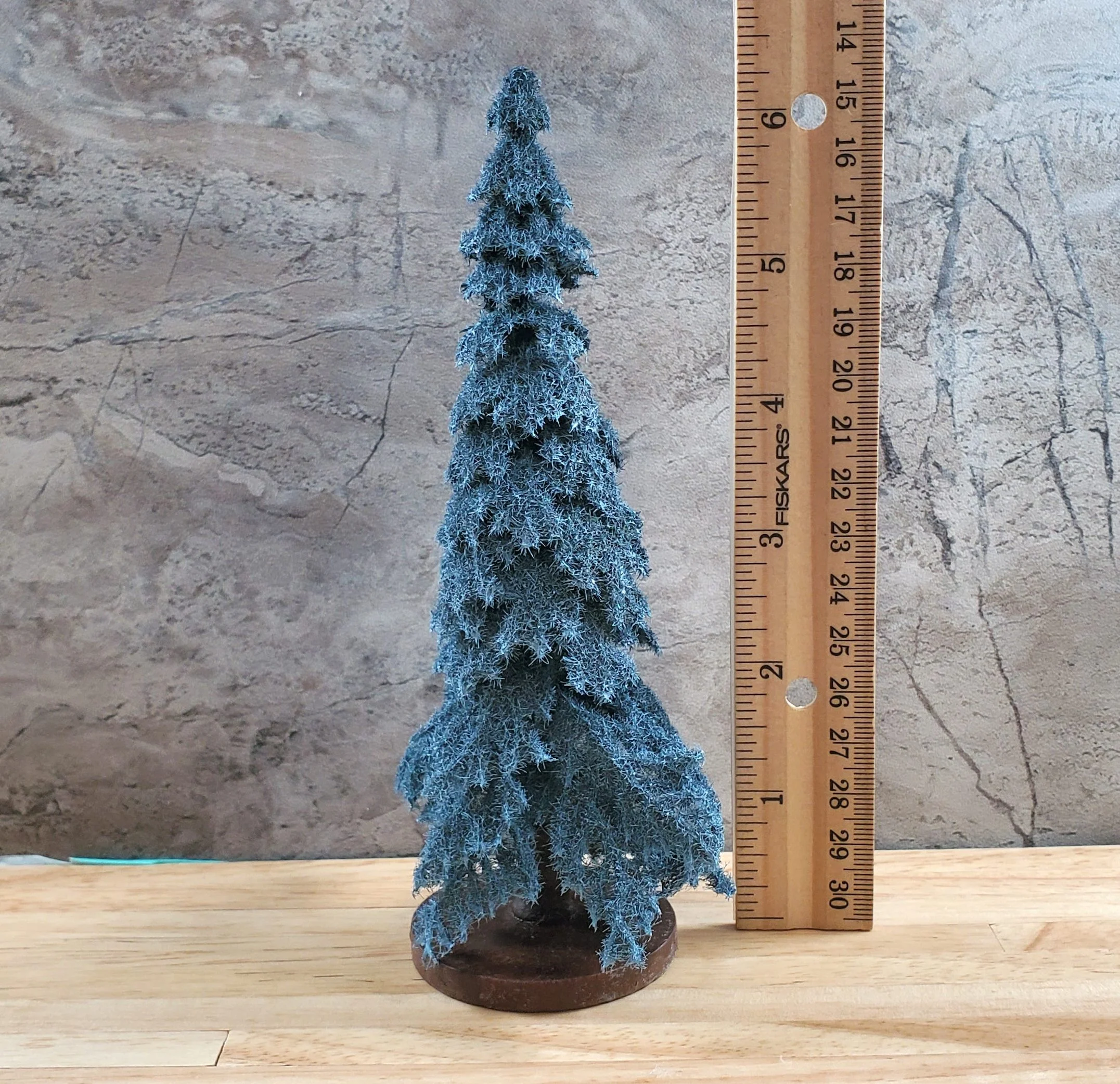 6" Tall Conifer Evergreen Pine Blue Spruce Tree on Base Model Scenery Miniatures - Image 3