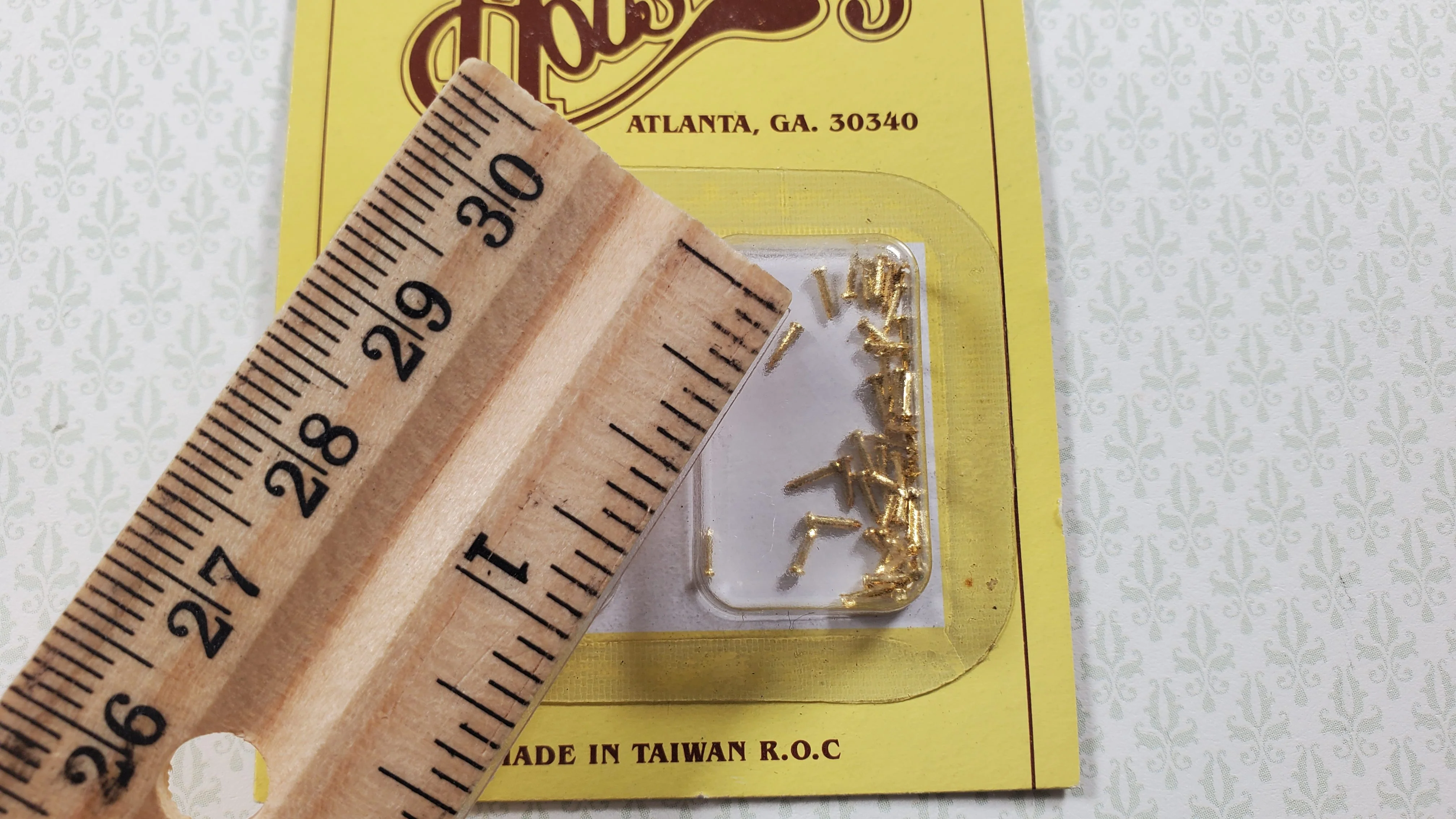 Brass Nails Brads Small Tiny Thin 4mm 100 pcs for Miniatures Houseworks #1129 - Image 3