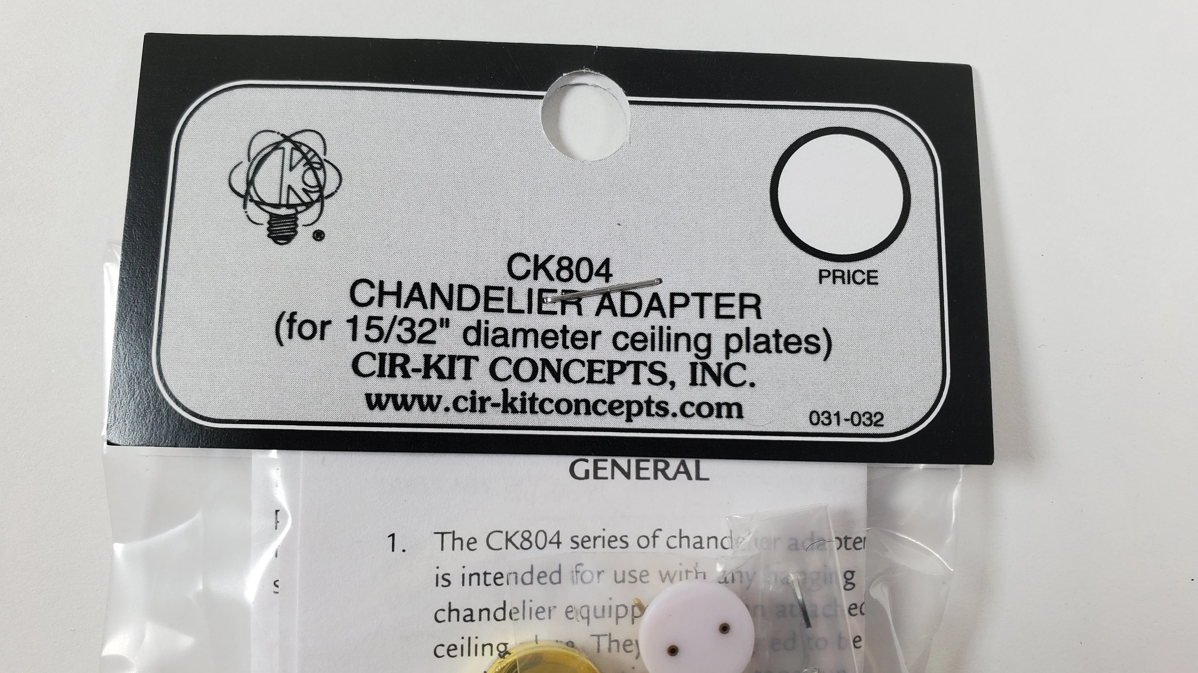 Cir-Kit Chandelier Adaptor for Lights 1:12 Scale Dollhouse CK804 15/32" Diameter - Image 2