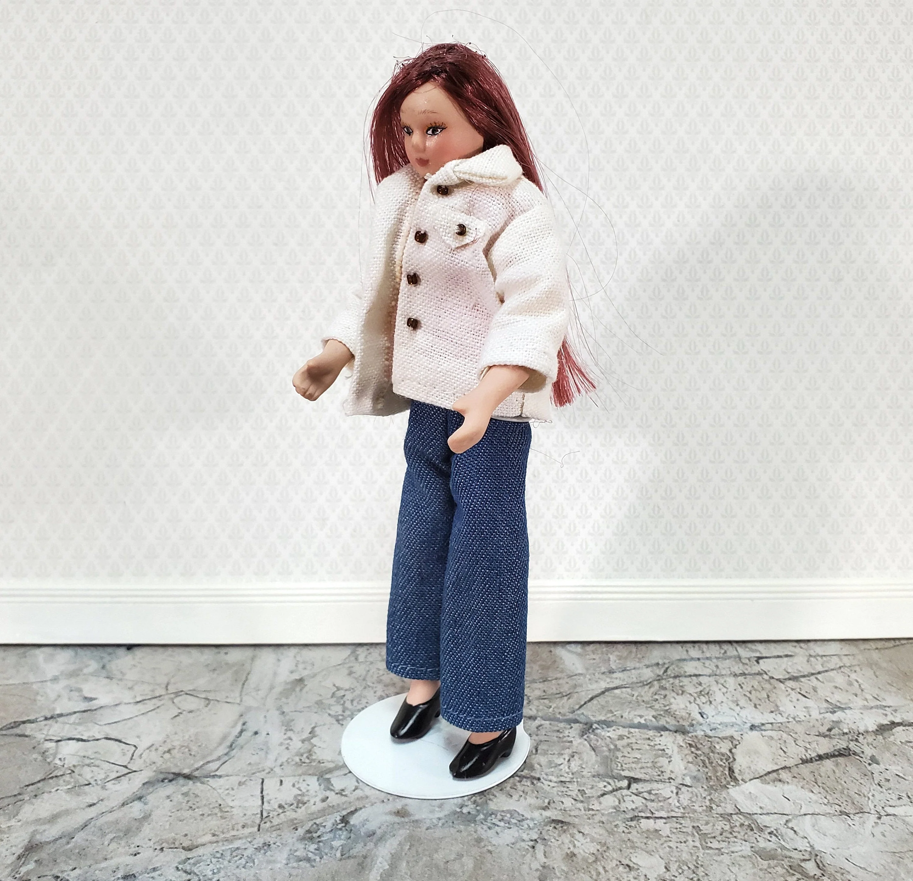 Doll Stand Metal for 4" - 6" Slim Waist Dolls 1:12 Scale Dollhouse Dolls Kaiser #1101 - Image 5