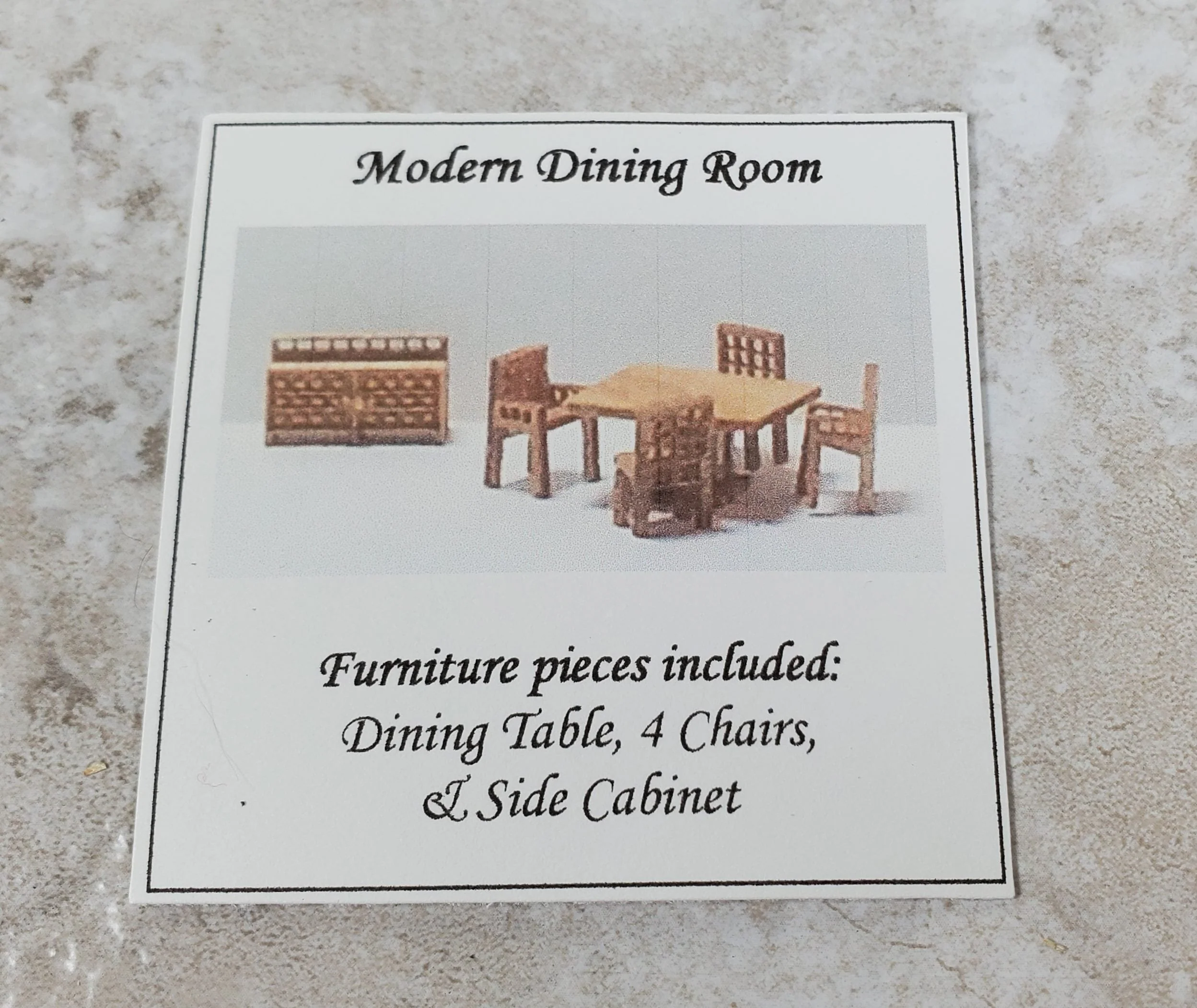 Dollhouse 1:144 Scale Furniture KIT DIY Modern Dining Room Miniature Set Table - Image 3