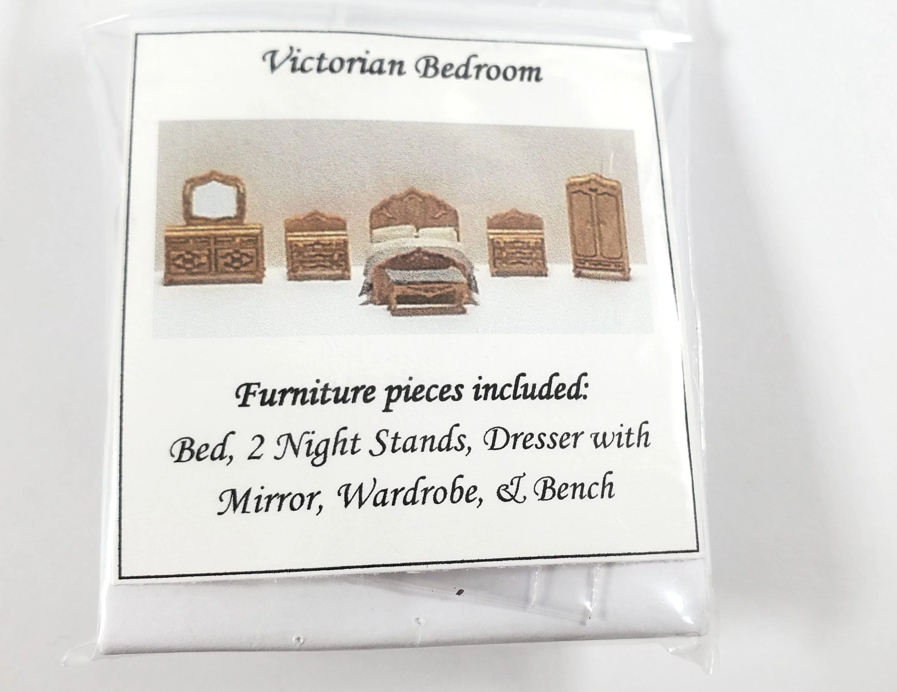 Dollhouse 1:144 Scale Furniture KIT DIY Victorian Bedroom Set Bed Dressers + - Image 3