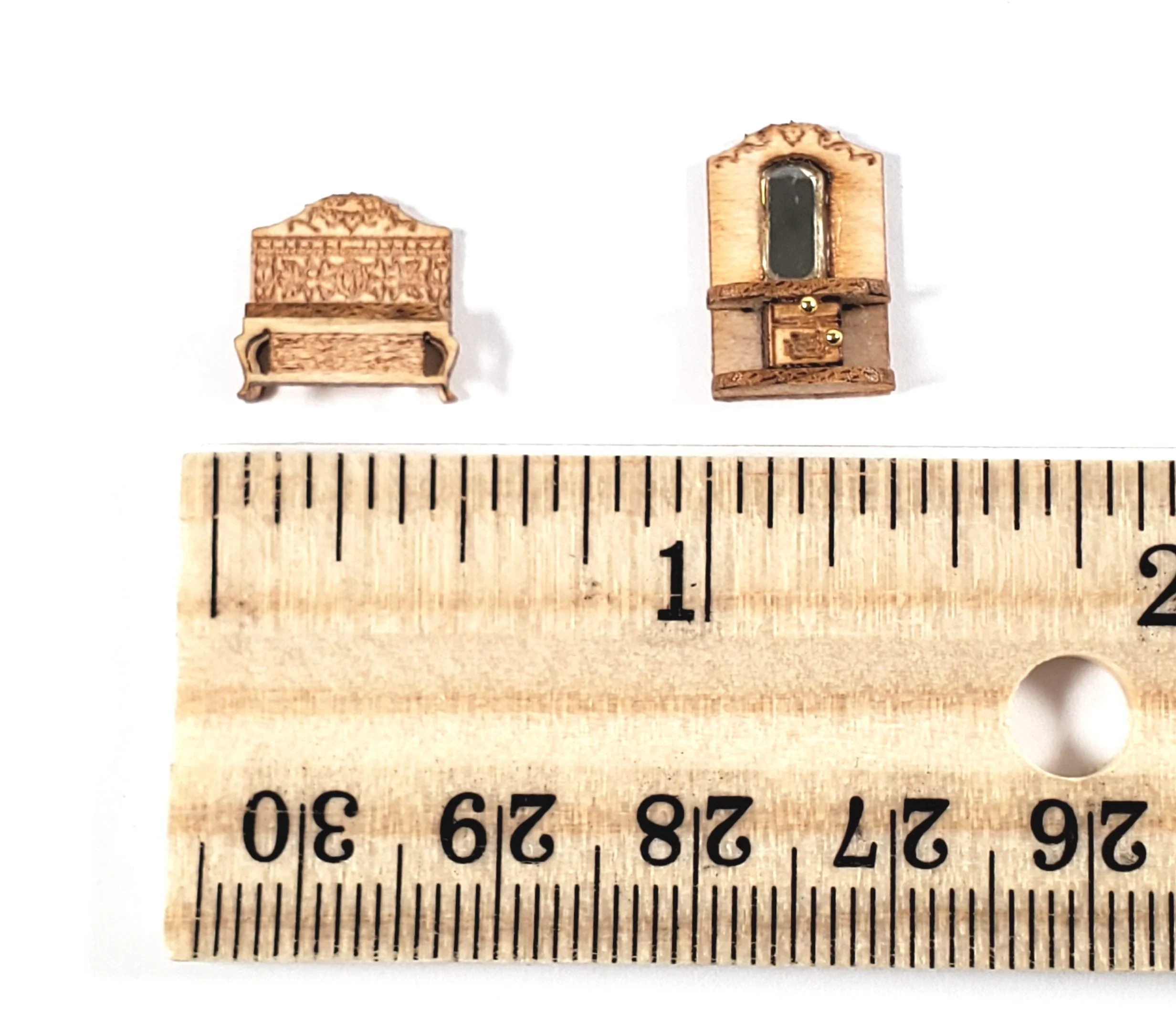 Dollhouse 1:144 Scale Furniture KIT DIY Victorian Hallway Miniature Bench Table - Image 4