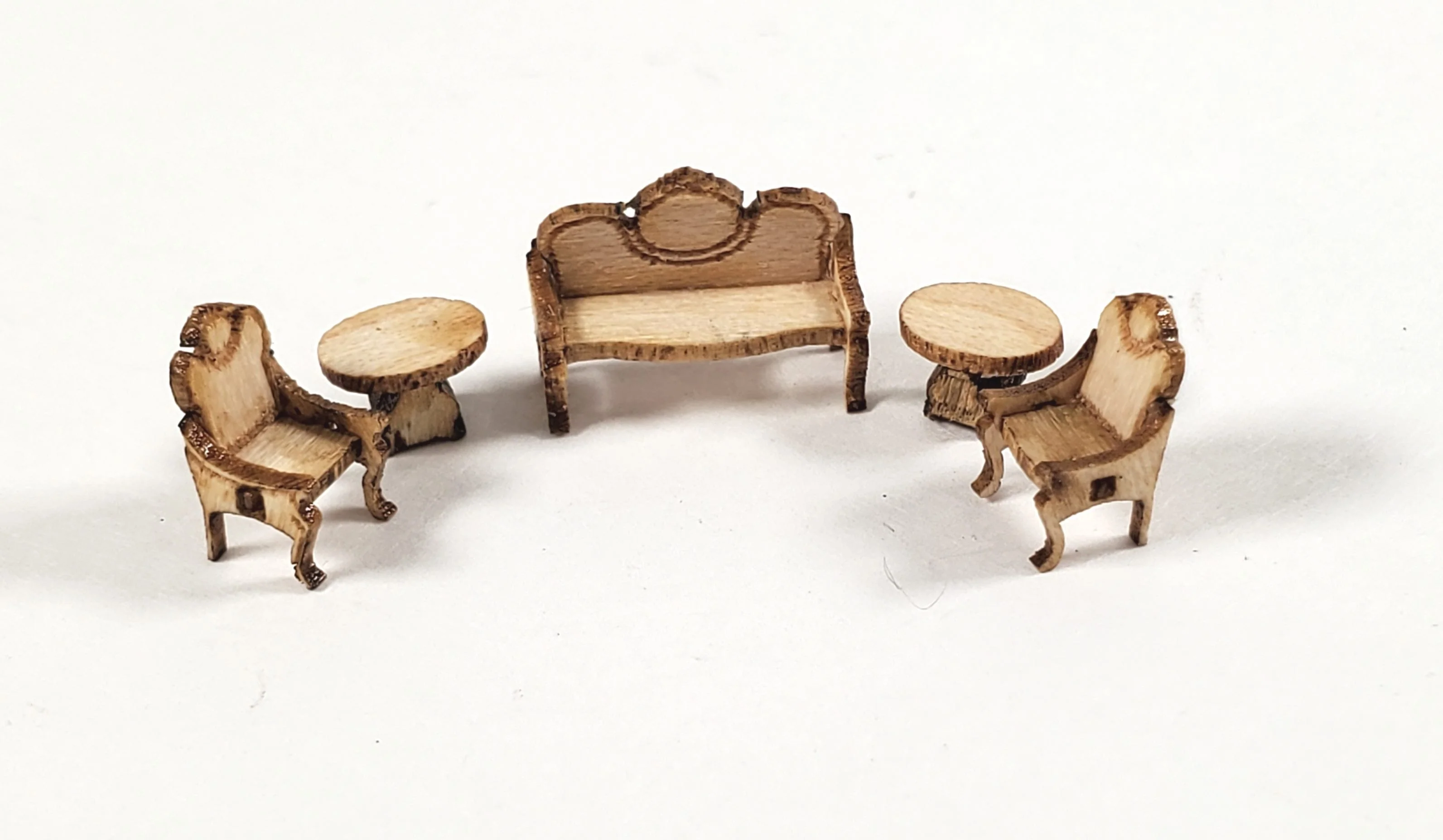 Dollhouse 1:144 Scale Furniture KIT DIY Victorian Living Room Set Sofa Chairs +