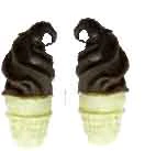 Dollhouse 2 Chocolate Ice Cream Cones 1:12 Scale Miniature Food Kitchen