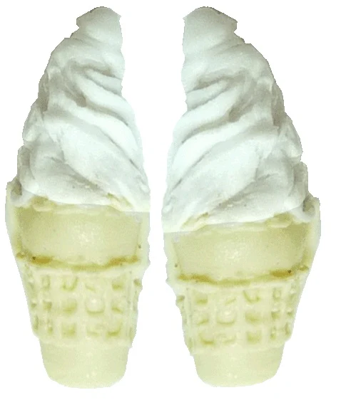 Dollhouse 2 Vanilla Ice Cream Cones 1:12 Scale Miniature Food Kitchen
