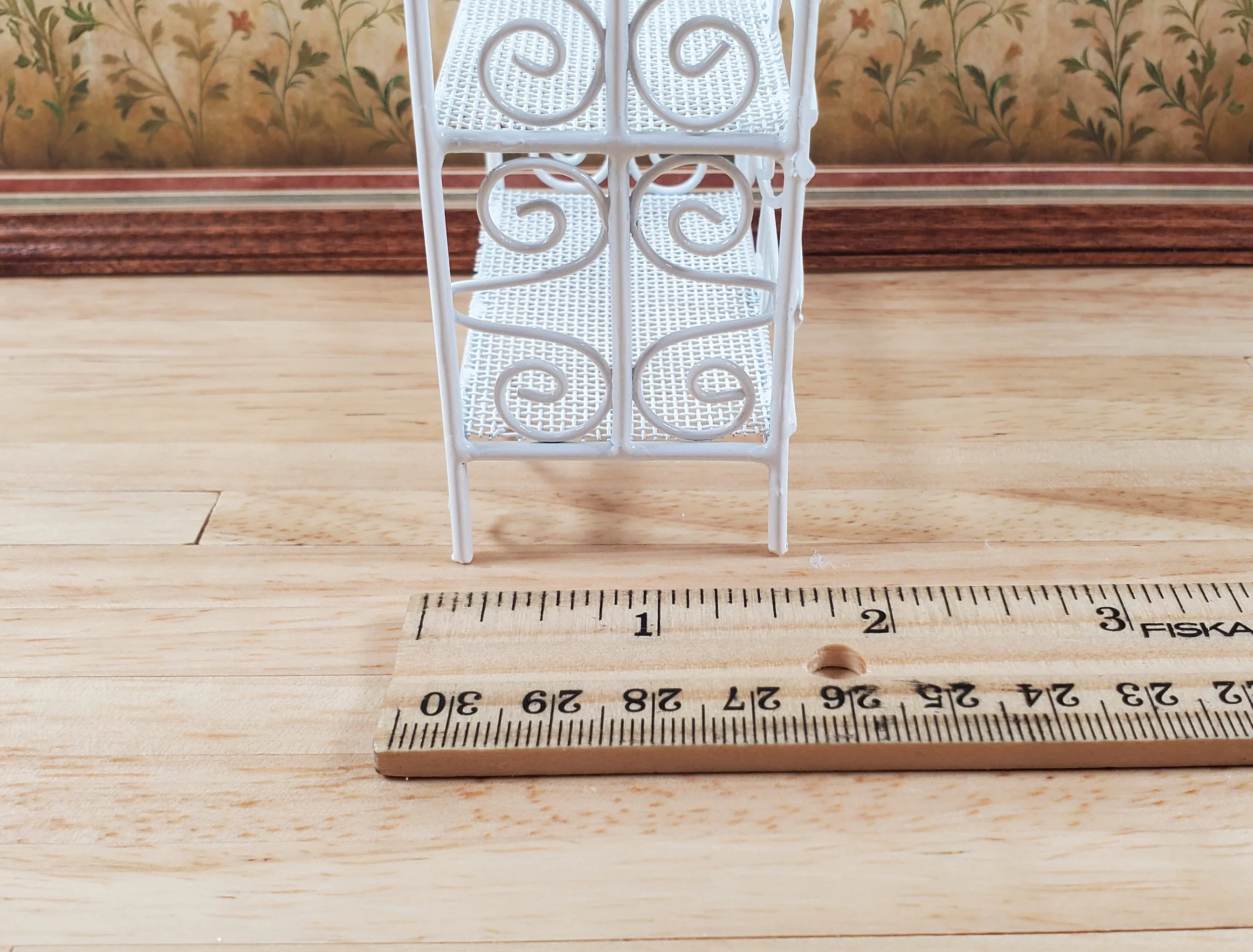 Dollhouse 3 Tier Plant Stand Shelf White Metal 1:12 Scale Miniature Fairy Garden - Image 5