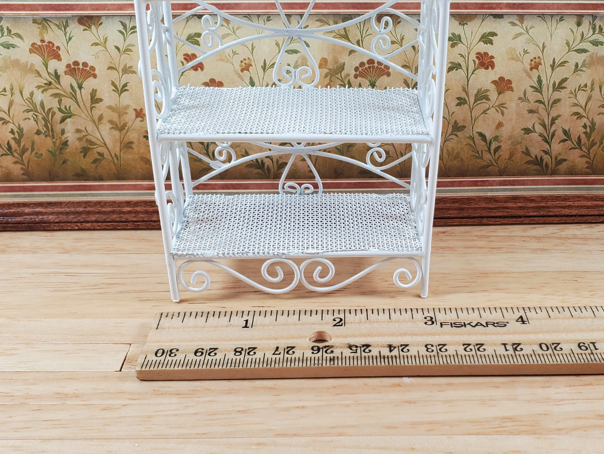 Dollhouse 3 Tier Plant Stand Shelf White Metal 1:12 Scale Miniature Fairy Garden - Image 7