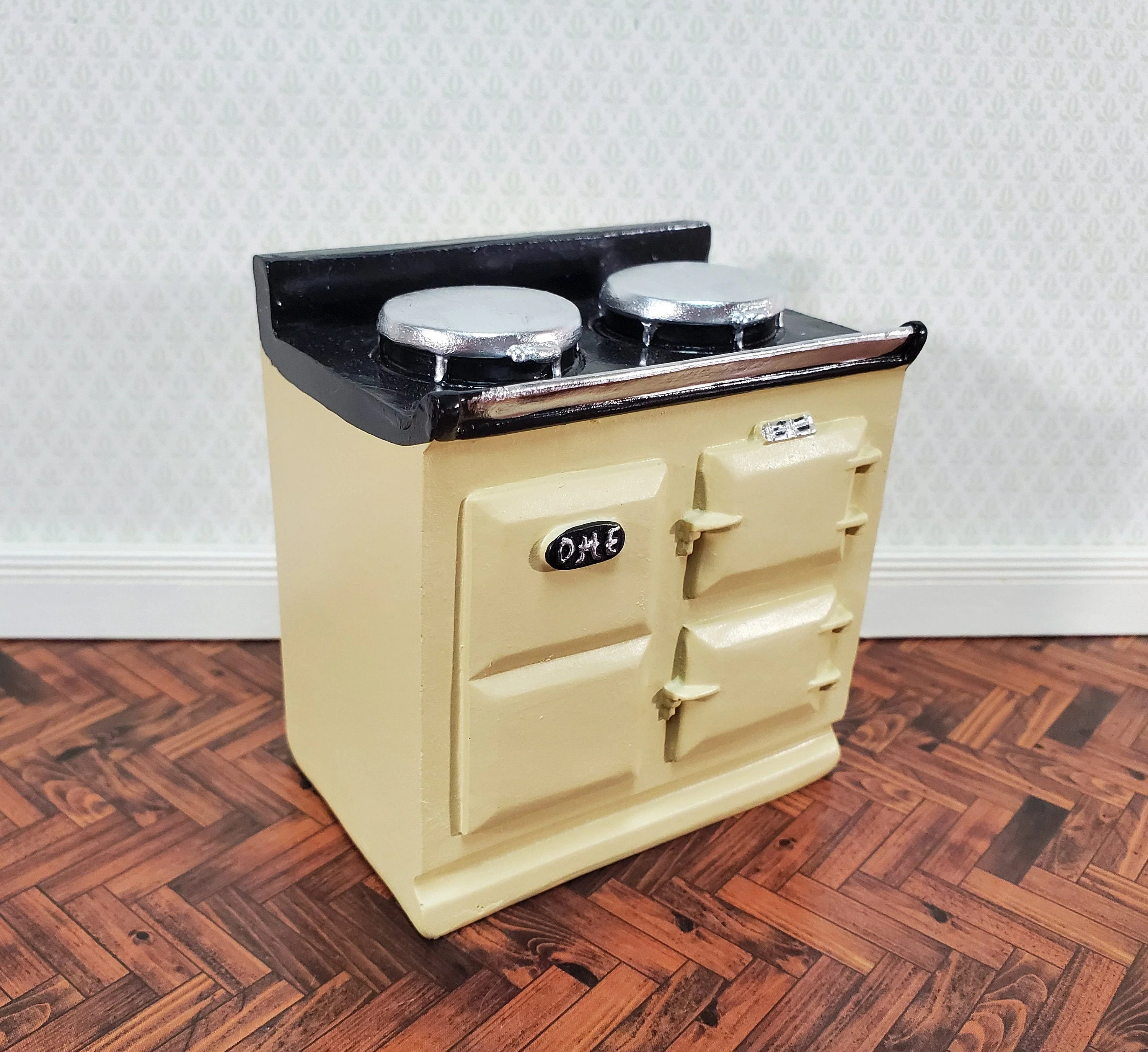 Dollhouse AGA Style Cooker Stove Oven Cream 1:12 Scale Miniature Kitchen