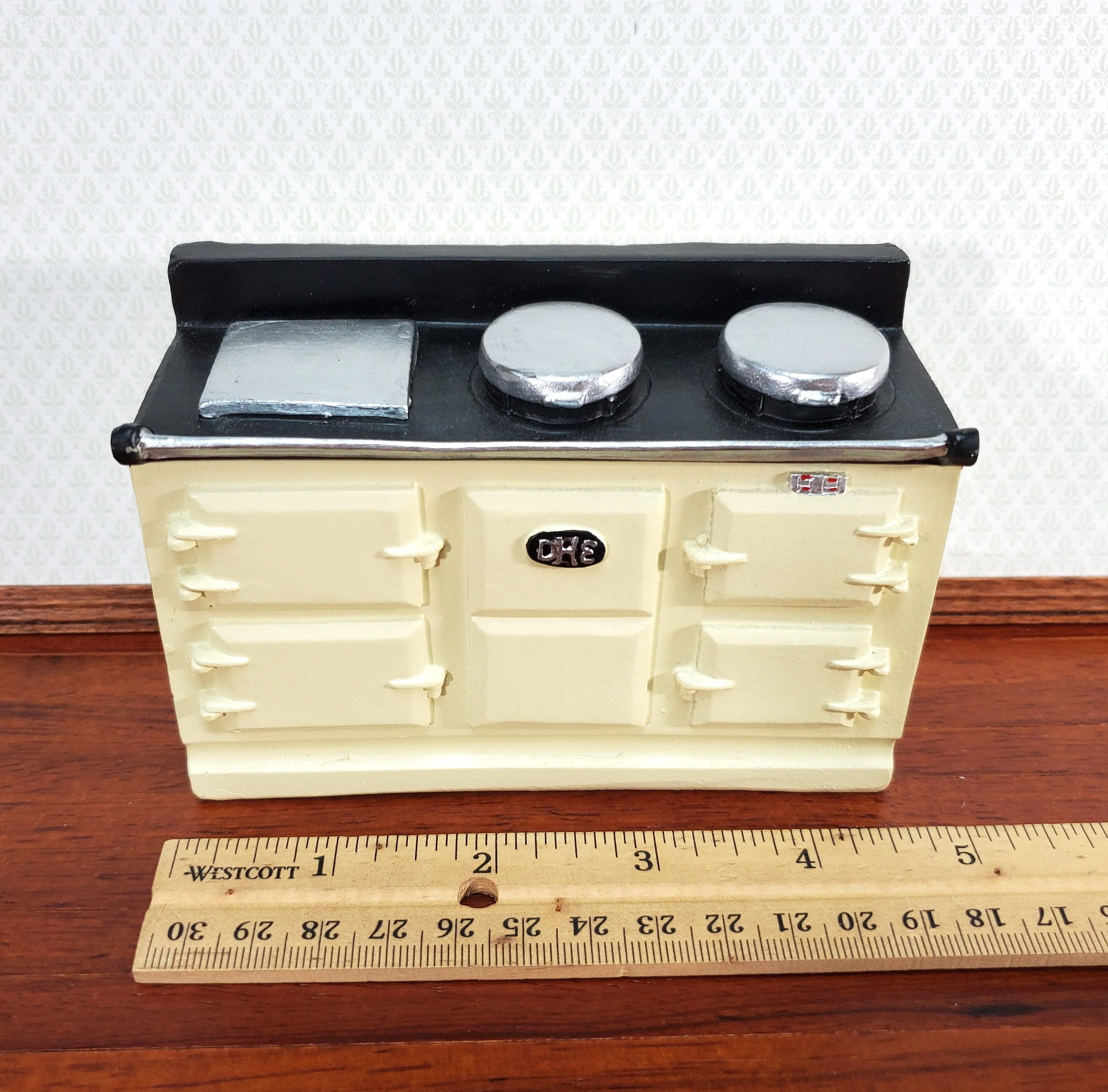 Dollhouse AGA Style Cooker Stove Oven Cream Large 1:12 Scale Miniature Kitchen - Image 3