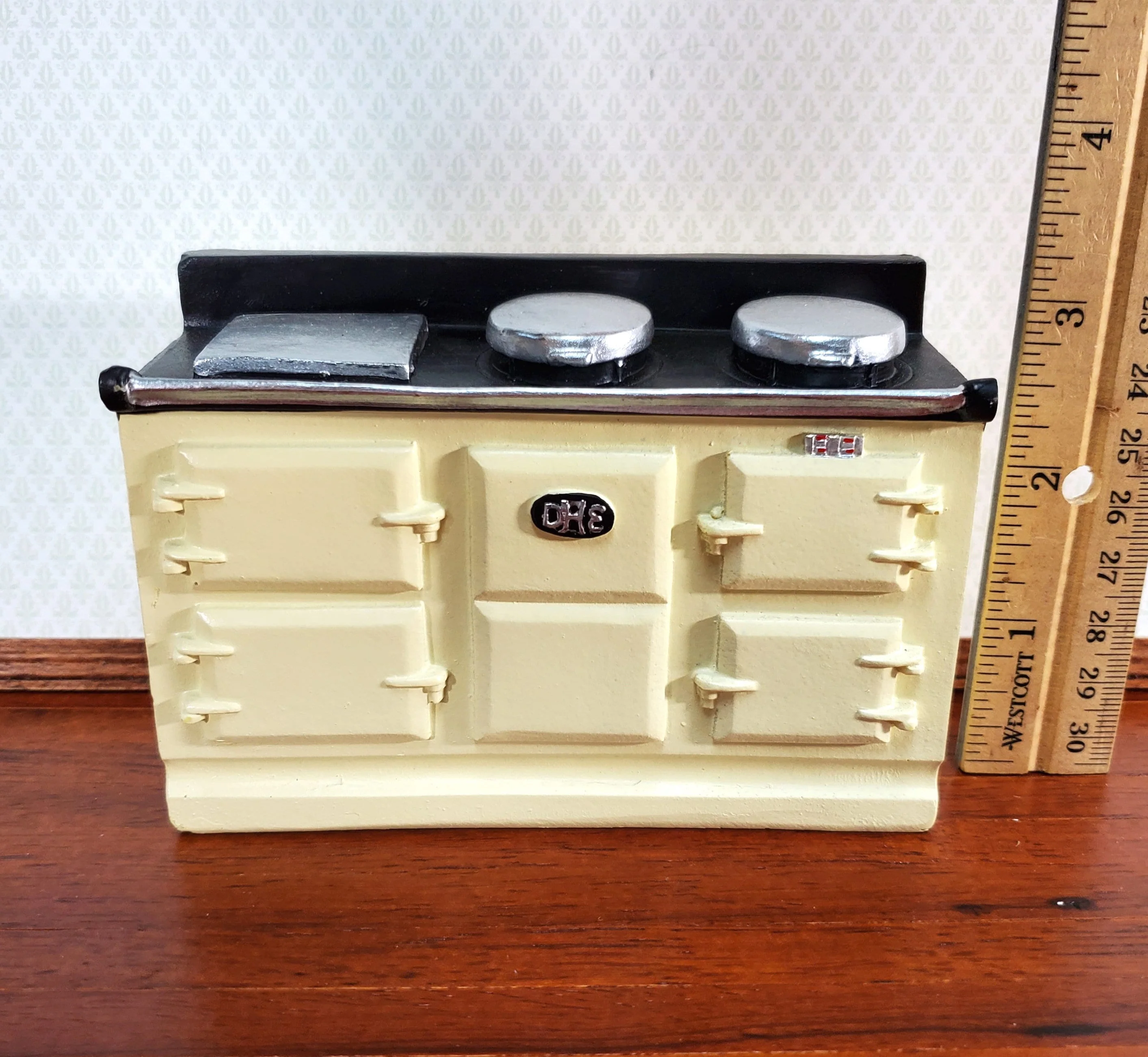Dollhouse AGA Style Cooker Stove Oven Cream Large 1:12 Scale Miniature Kitchen - Image 4