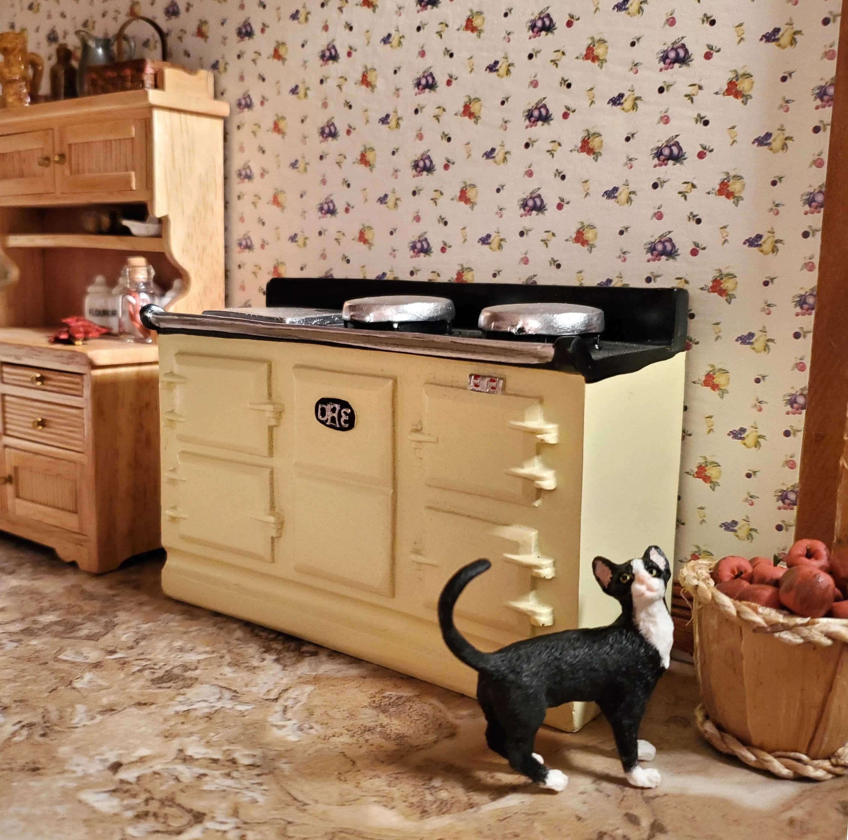 Dollhouse AGA Style Cooker Stove Oven Cream Large 1:12 Scale Miniature Kitchen - Image 5