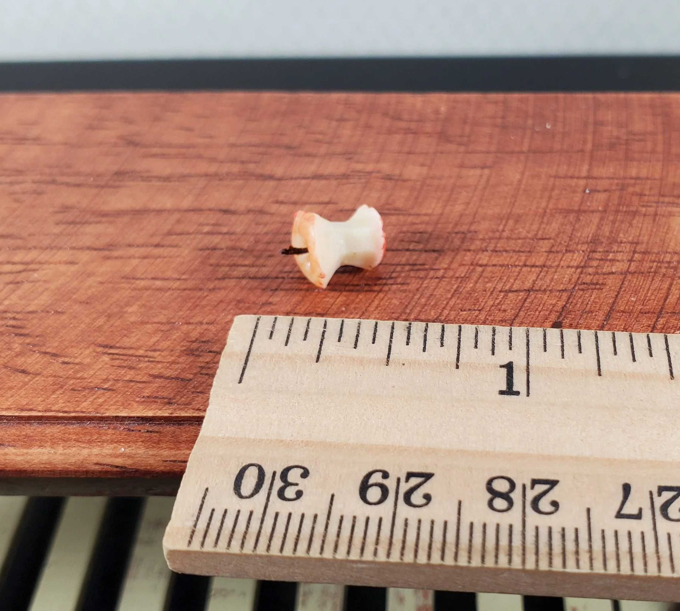 Dollhouse Apple Core Eaten Apple 1:12 Scale Miniature Food Handmade - Image 3