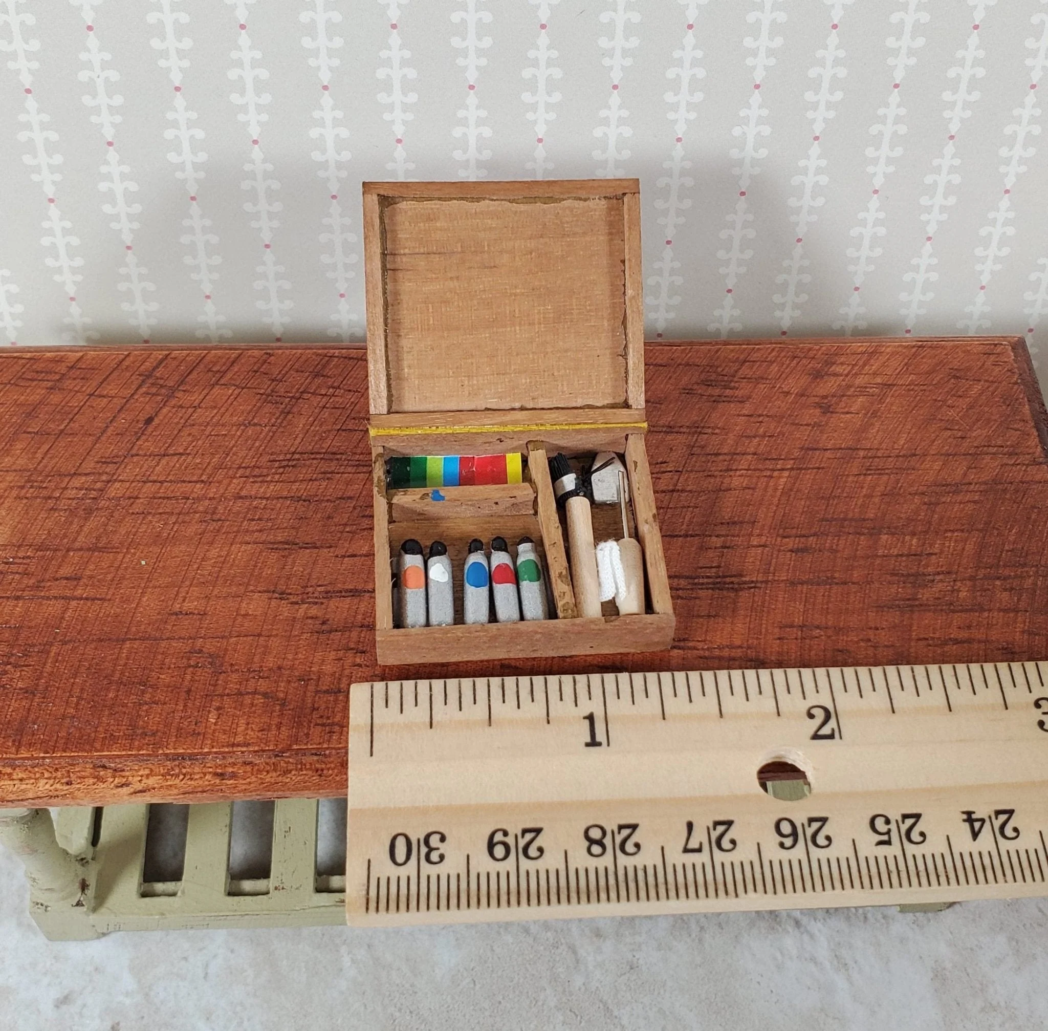 Dollhouse Art Box Paint Set Painting Supplies Artist Box 1:12 Scale Miniature - Image 5