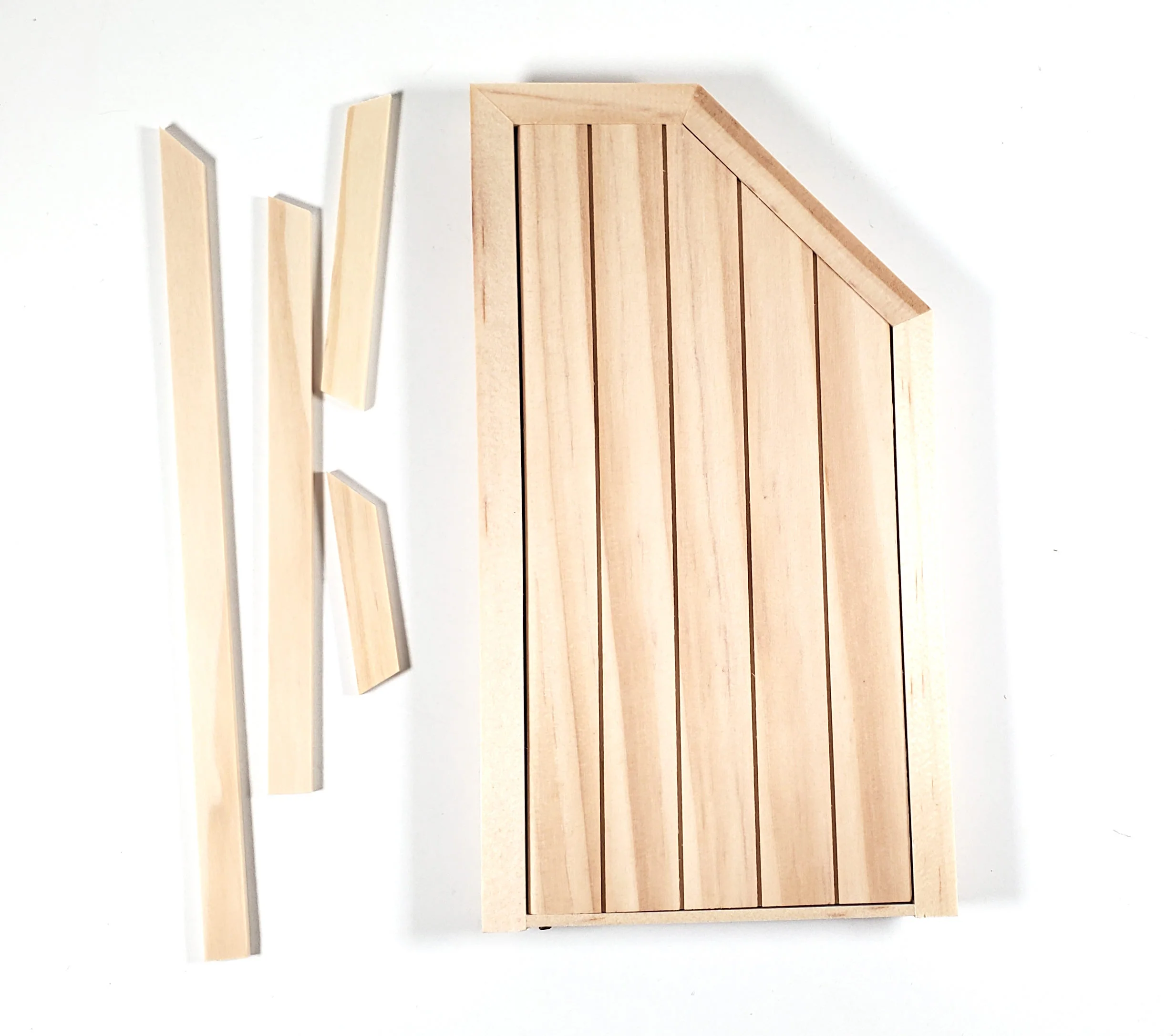 Dollhouse Attic Door Angled Top 1:12 Scale Miniature Unpainted Wood - Image 2