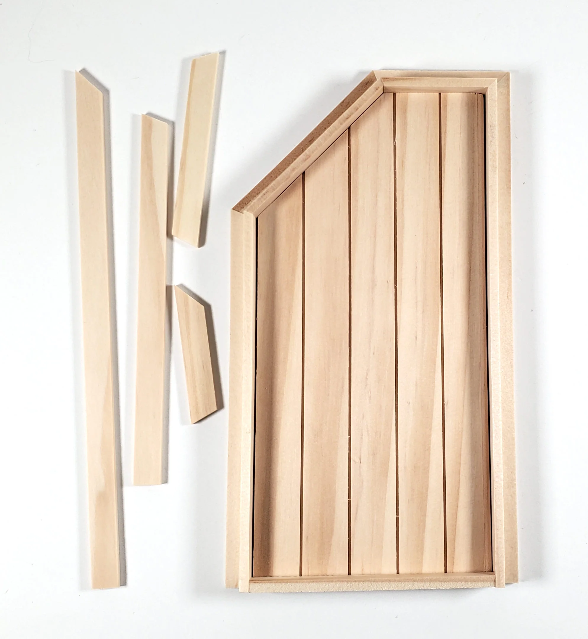Dollhouse Attic Door Angled Top 1:12 Scale Miniature Unpainted Wood - Image 3