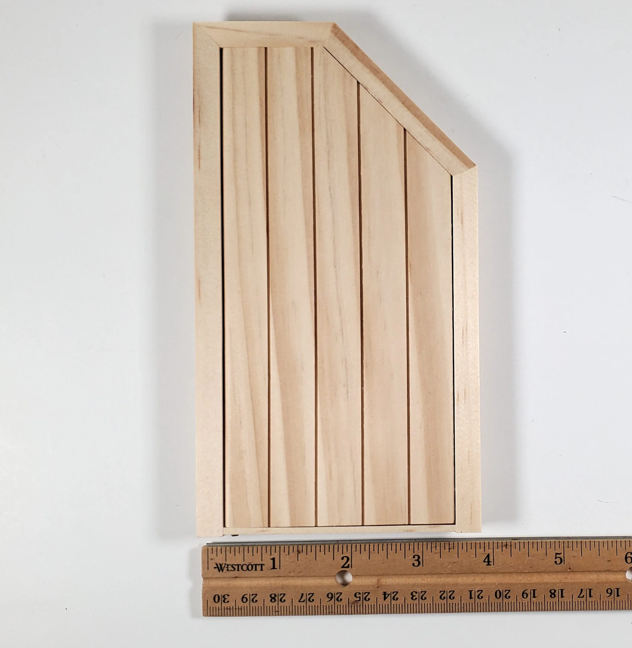 Dollhouse Attic Door Angled Top 1:12 Scale Miniature Unpainted Wood - Image 4