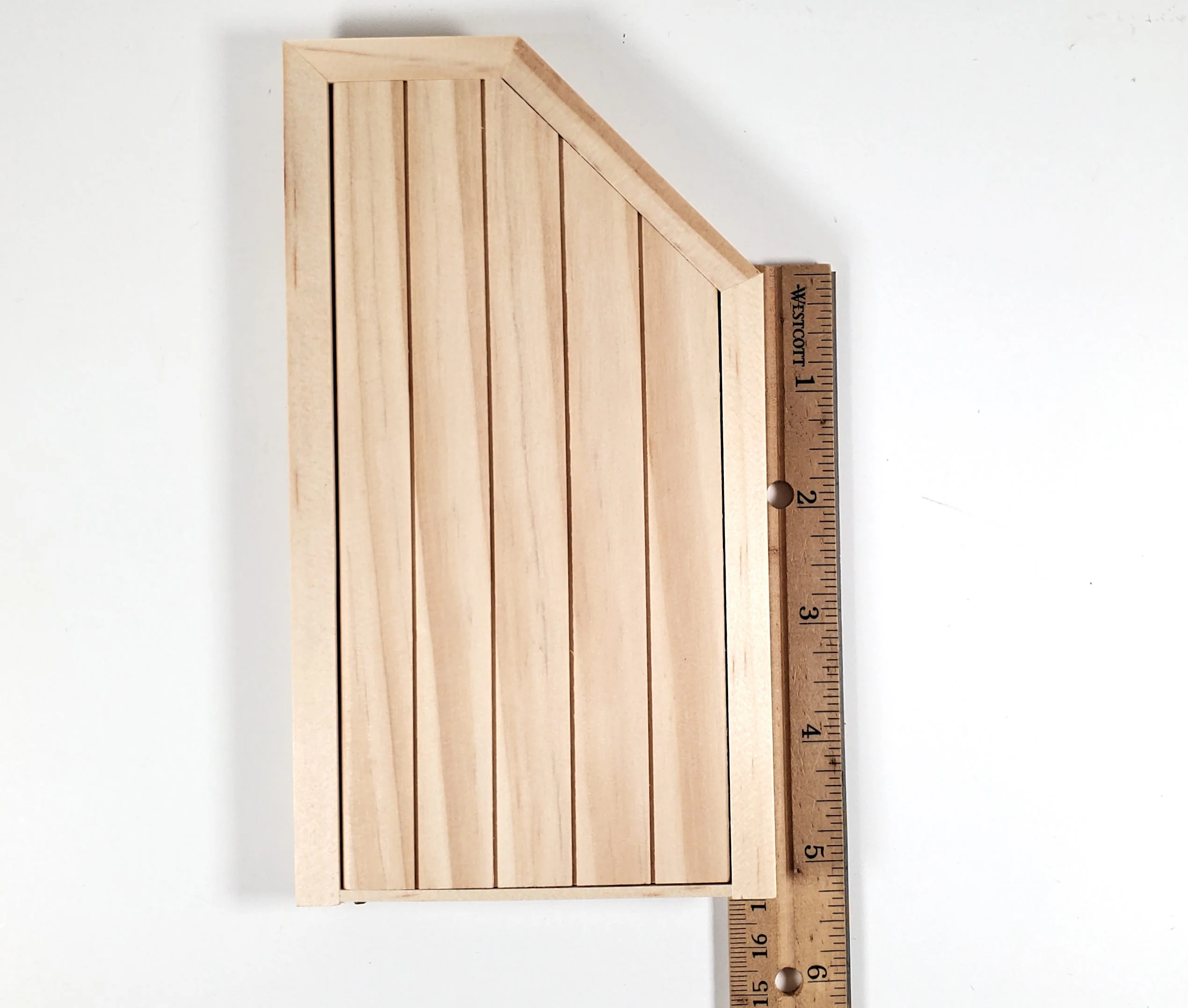 Dollhouse Attic Door Angled Top 1:12 Scale Miniature Unpainted Wood - Image 5