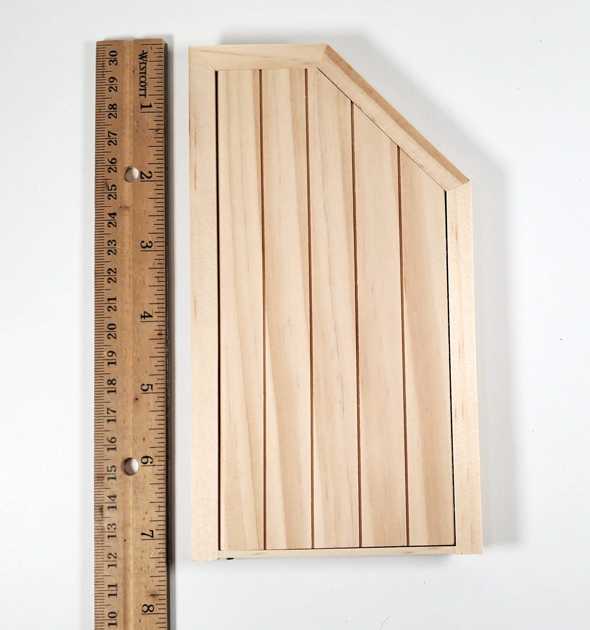 Dollhouse Attic Door Angled Top 1:12 Scale Miniature Unpainted Wood - Image 6
