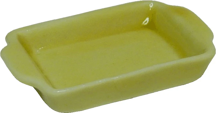 Dollhouse Baking Tray Cookie Pan Ceramic Dark Yellow 1:12 Scale Miniature Dishes