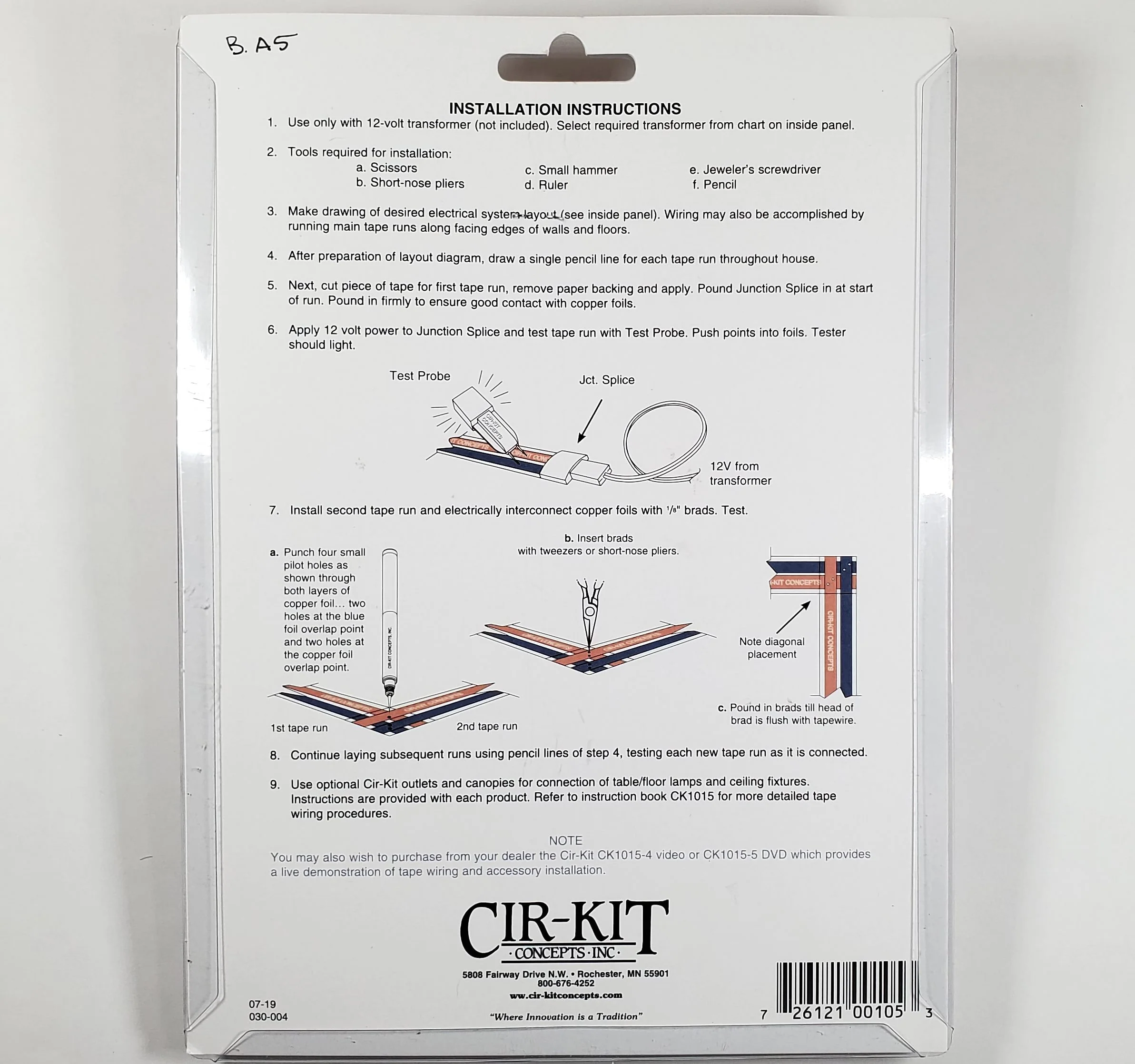 Dollhouse Basic Wiring Kit 12 Volt Tape Wire System Cir-Kit Concepts - Image 2