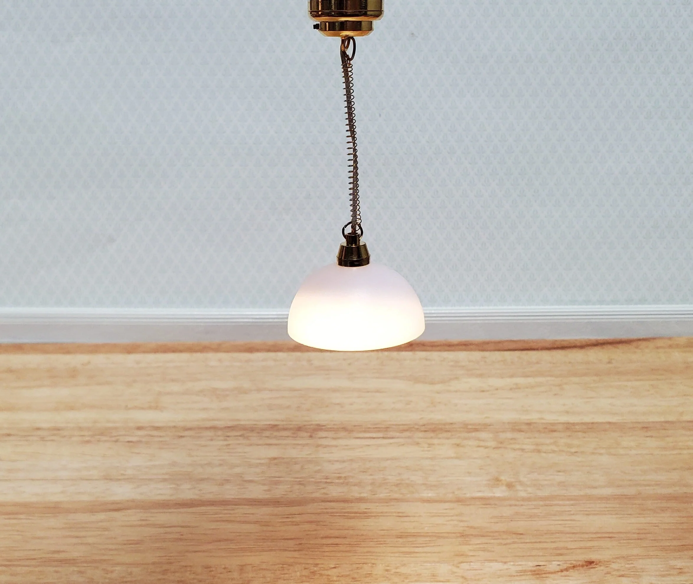 Dollhouse Battery Light White Pendant Ceiling Light 1:12 Scale Miniature - Image 3
