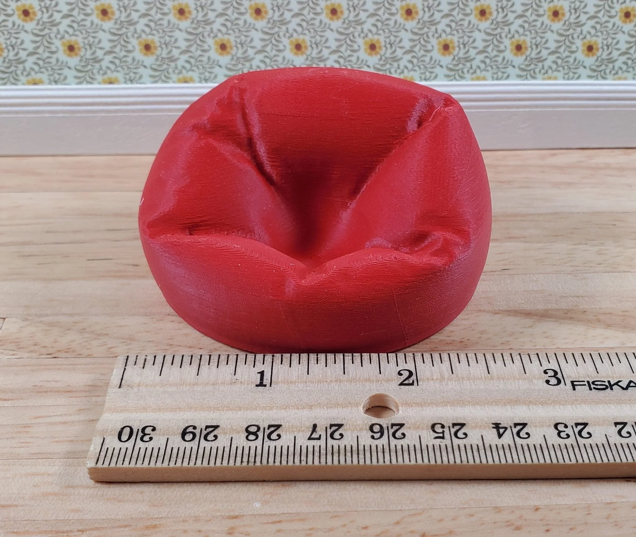 Dollhouse Bean Bag Chair for Child Red 3D Printed 1:12 Scale Miniature - Image 6