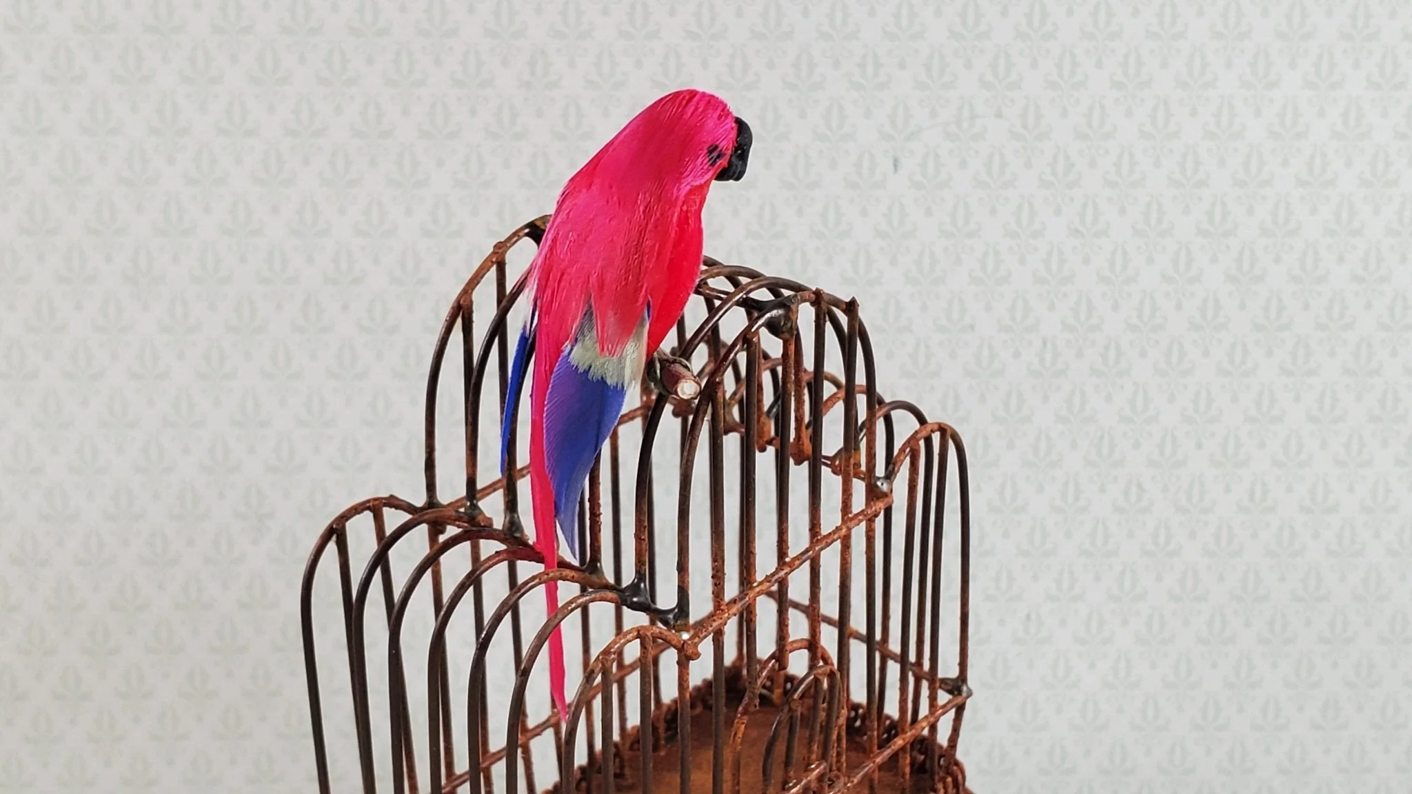 Dollhouse Bird Parrot Scarlet Macaw Large 1:12 Scale Miniature Pet - Image 4