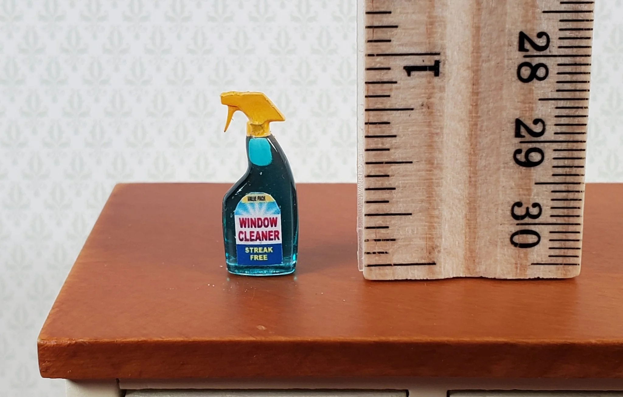 Dollhouse Blue Glass Window Cleaner Spray Bottle 1:12 Scale Miniature Handmade - Image 3