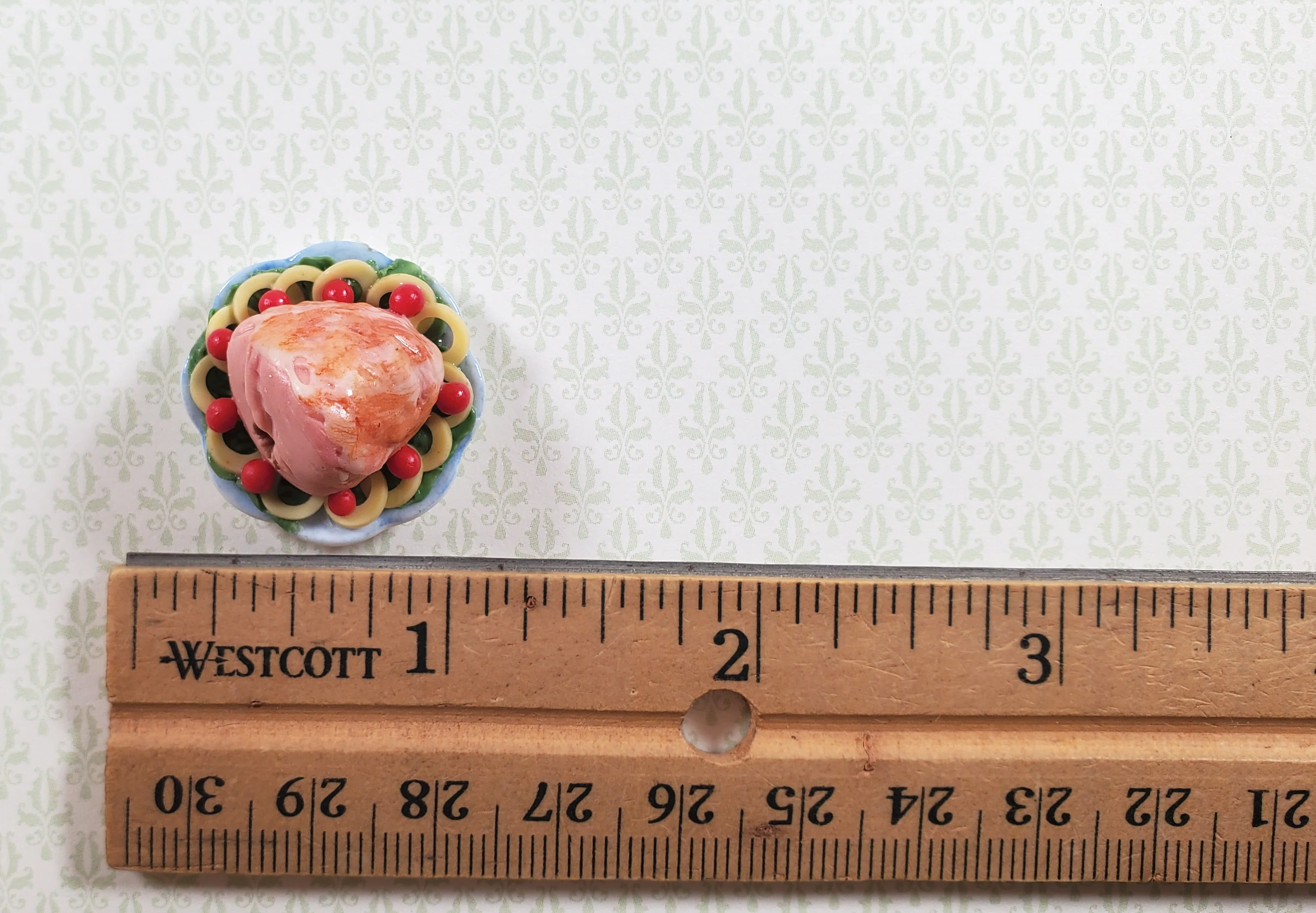 Dollhouse Bone-in Ham with Pineapple Garnish 1:12 Scale Miniature Food Kitchen - Image 3