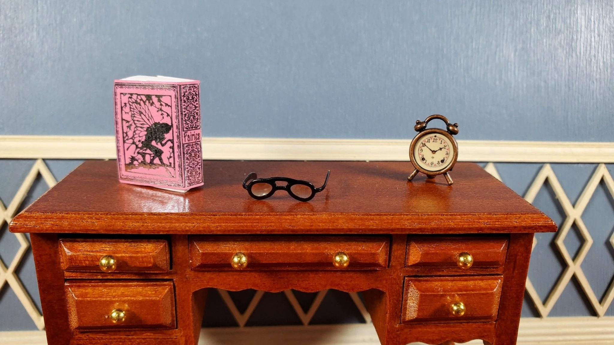 Dollhouse Book Fairies Pink w/ Silver Gilt 1:12 Scale Miniature (blank inside) - Image 3