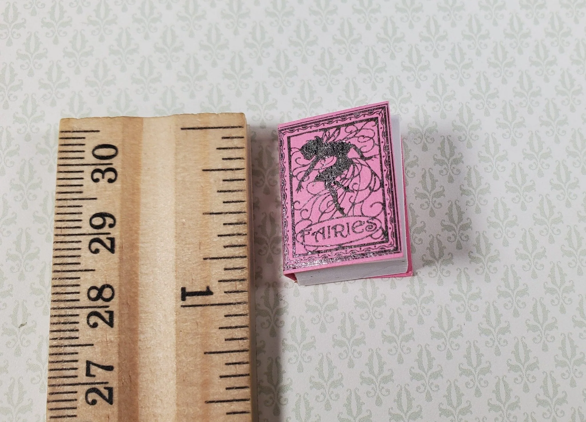 Dollhouse Book Fairies Pink w/ Silver Gilt 1:12 Scale Miniature (blank inside) - Image 4