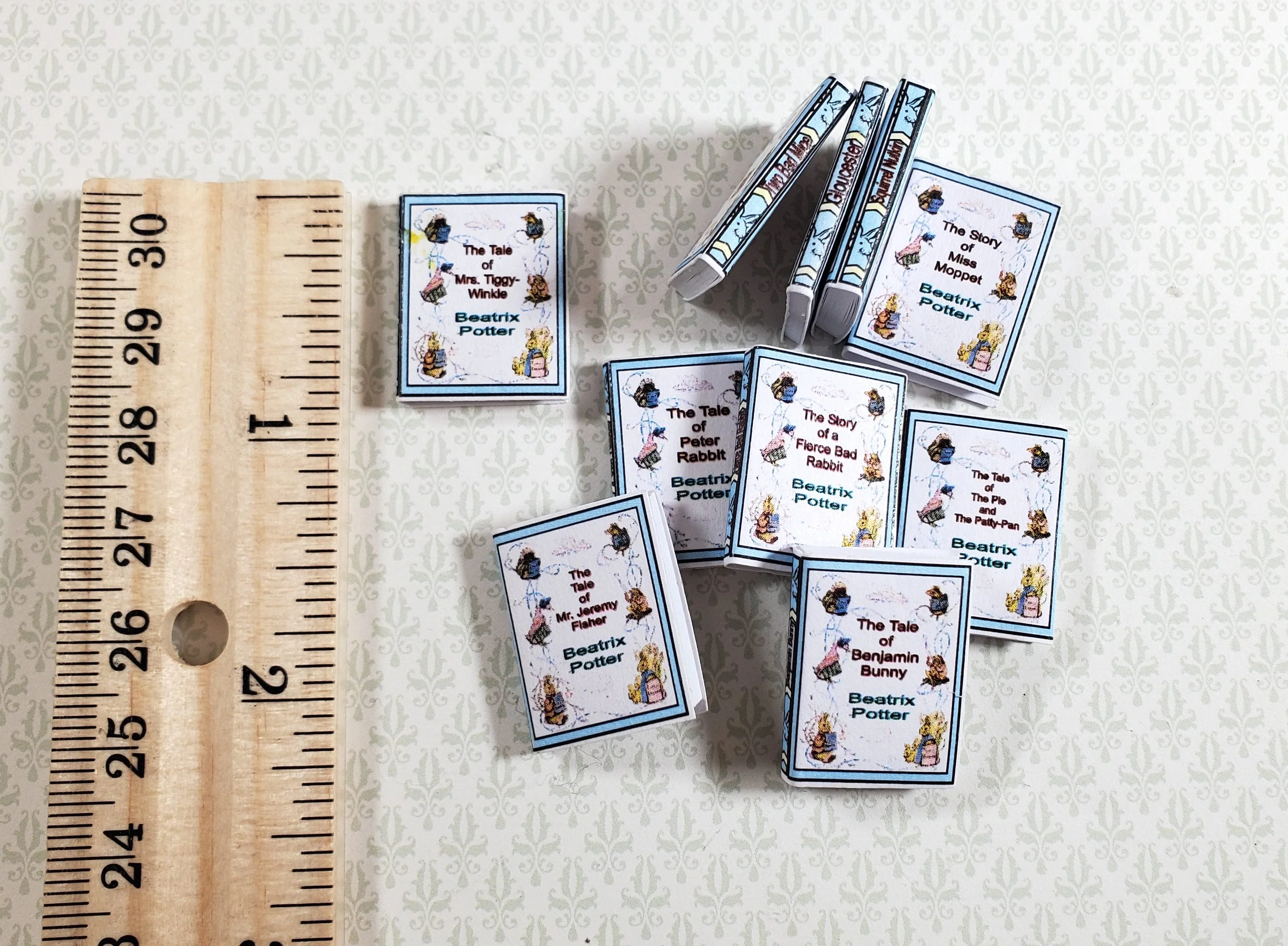 Dollhouse Book Set of 10 Beatrix Potter 1:12 Scale (blank inside) Handmade - Image 3