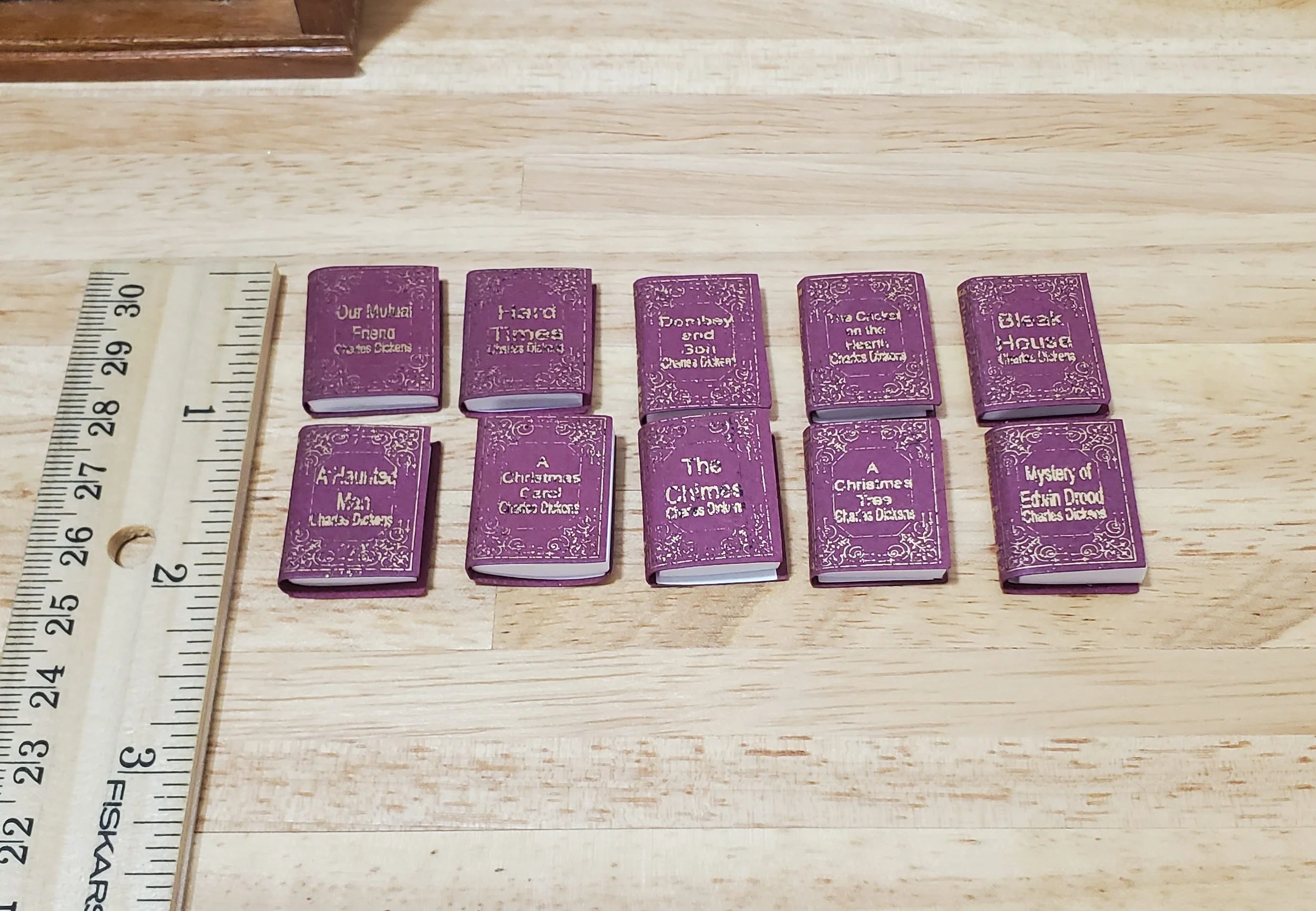 Dollhouse Book Set x10 Charles Dickens 1:12 Scale (blank inside) Handmade - Image 4
