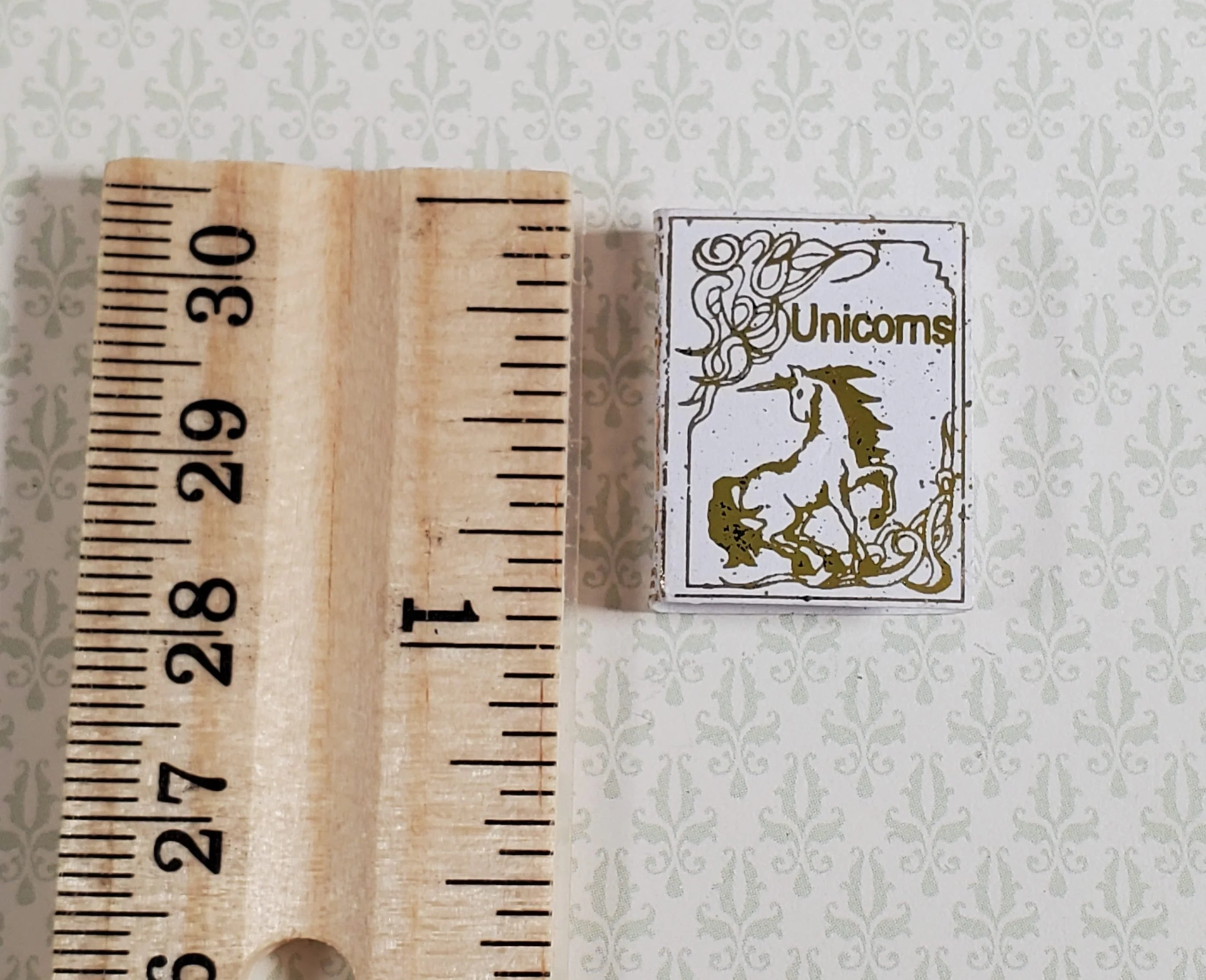 Dollhouse Book Unicorns Gold Gilt Accents 1:12 Scale Miniature (blank inside) - Image 3