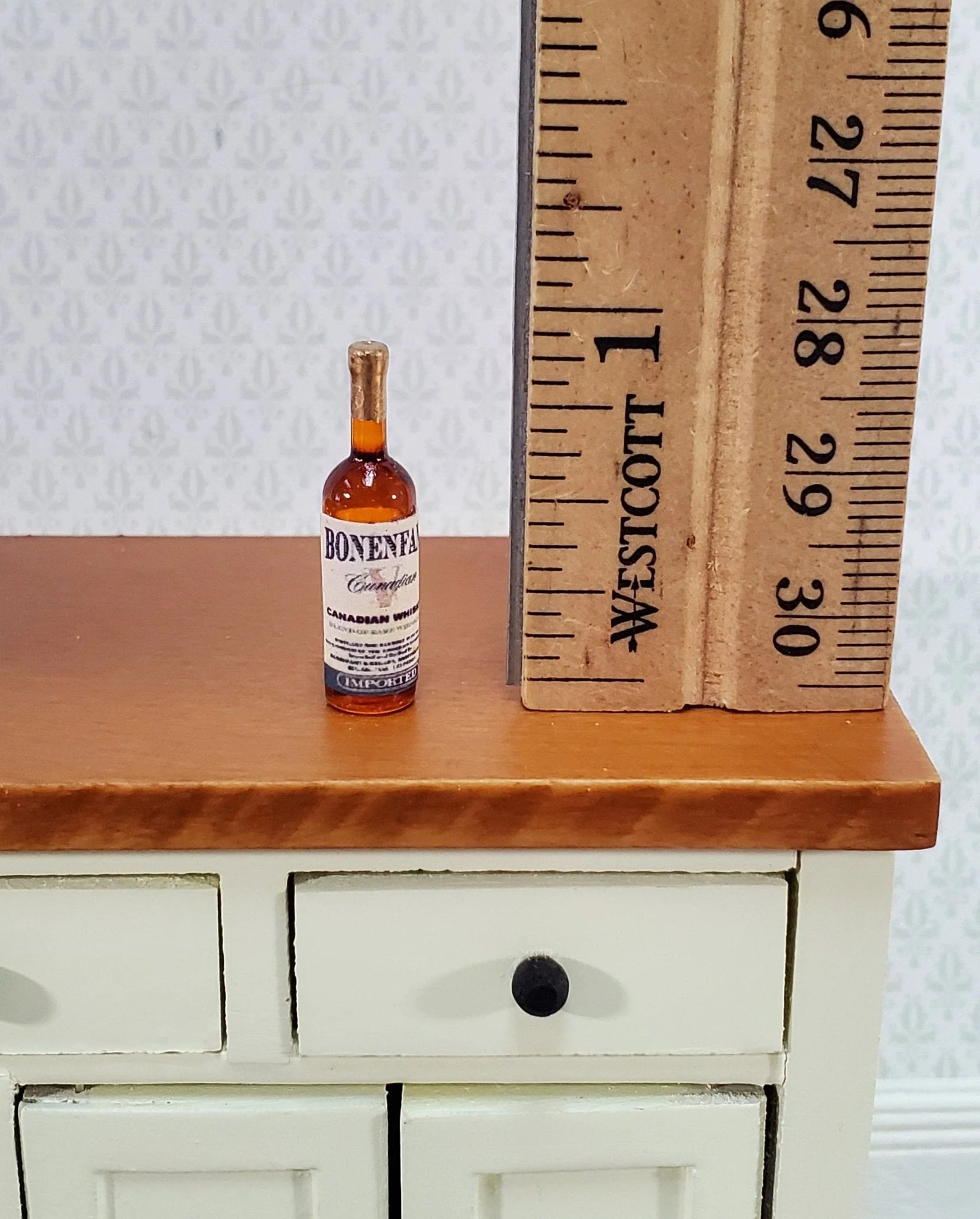 Dollhouse Bottle of Canadian Whiskey 1:12 Scale Miniature 1" Tall Booze Drinks - Image 2