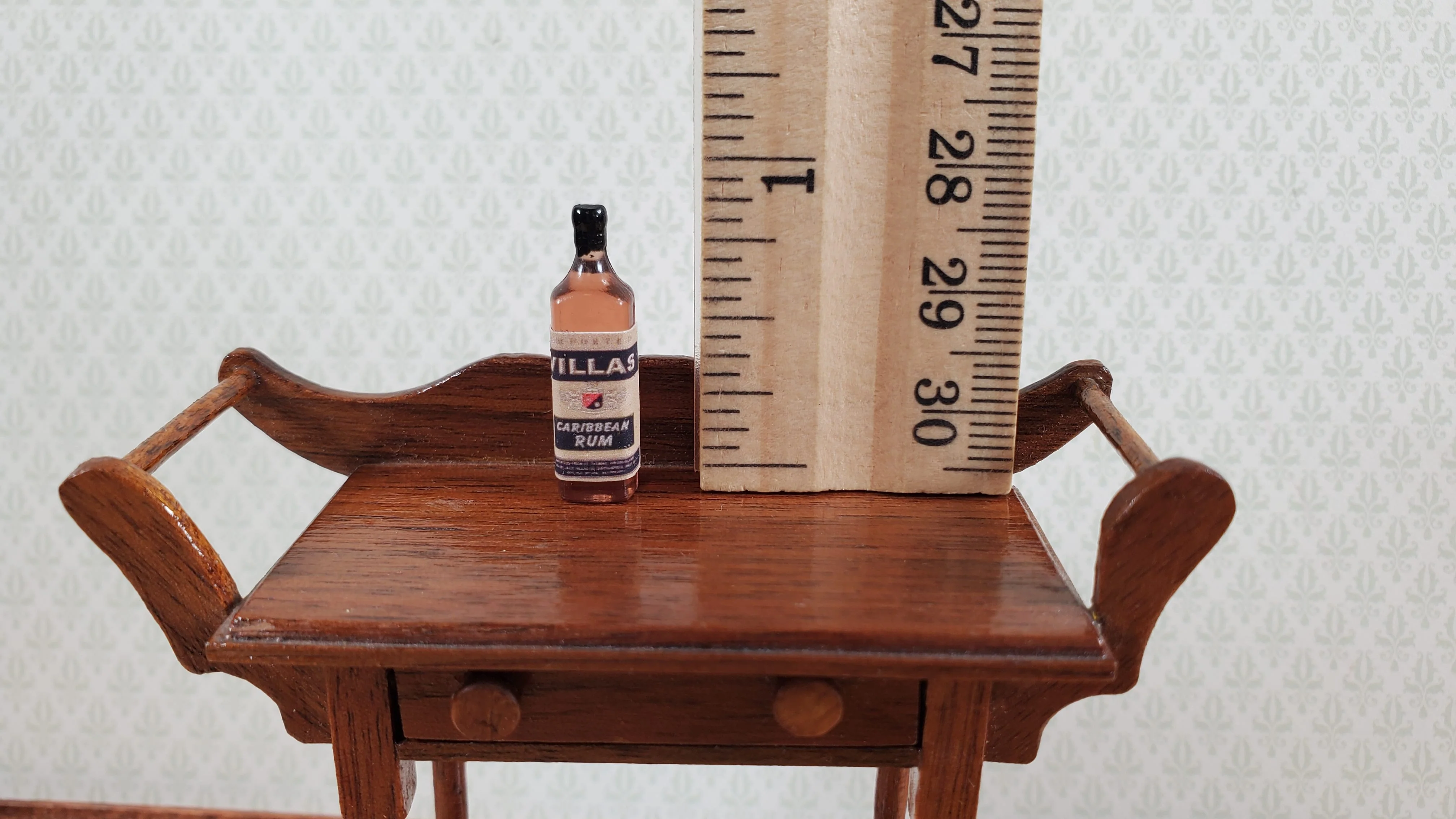 Dollhouse Bottle of Caribbean Rum 1:12 Scale Miniature 1" Tall - Image 4