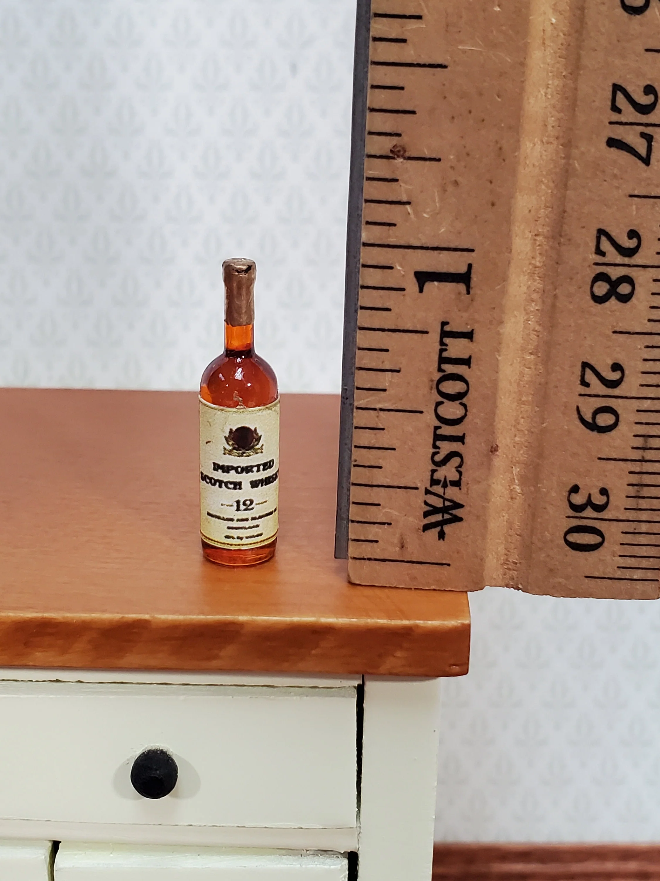 Dollhouse Bottle of Imported Scotch Whiskey 1:12 Scale Miniature 1" Tall Drinks - Image 2