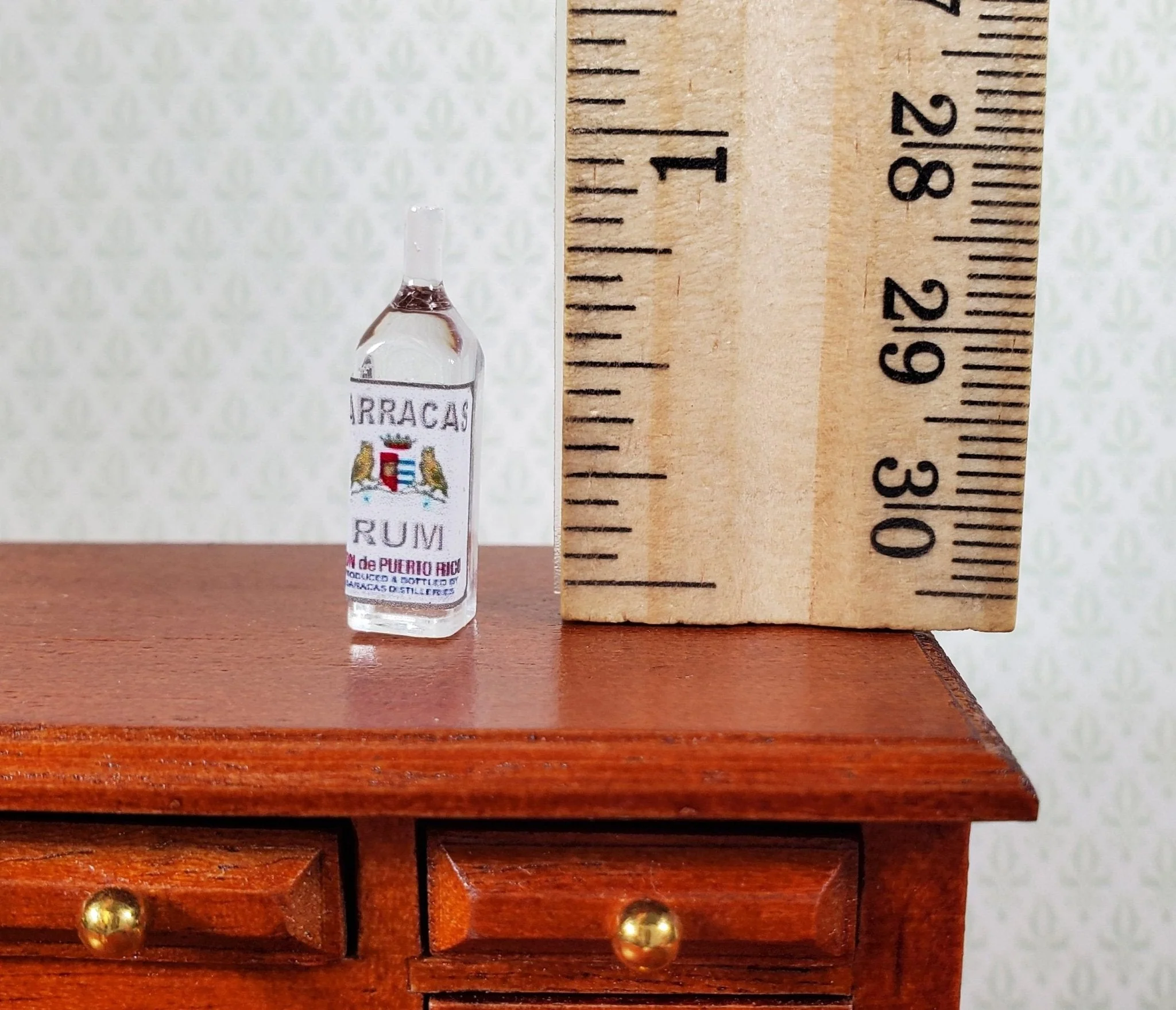 Dollhouse Bottle of Light Rum 1:12 Scale Miniature 1" Tall Drink Handmade - Image 3