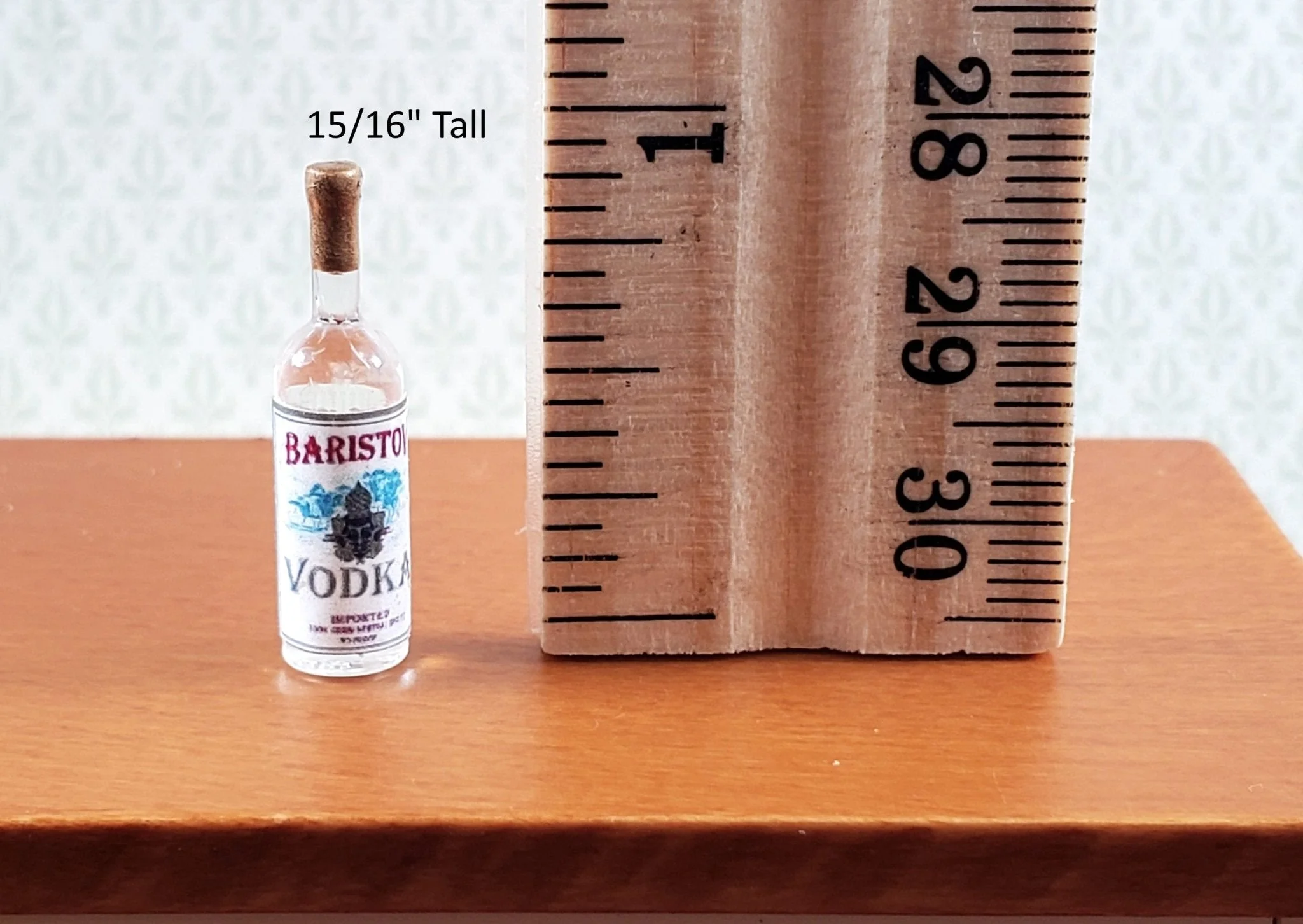 Dollhouse Bottle of Vodka "Baristov" 1:12 Scale Miniature Drinks Handmade - Image 3