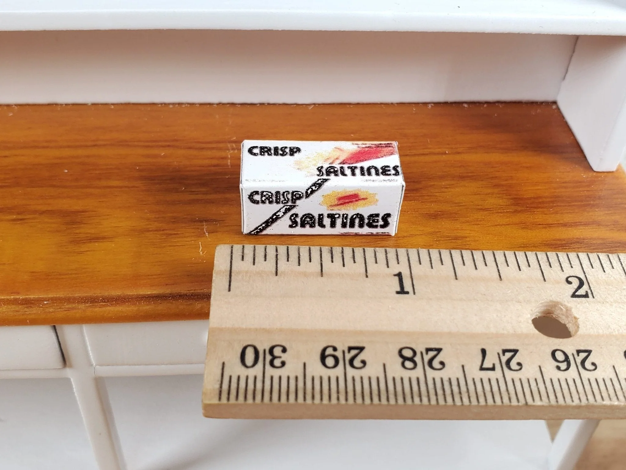 Dollhouse Box of Crispy Crackers 1:12 Scale Miniature Food Groceries Modern - Image 3