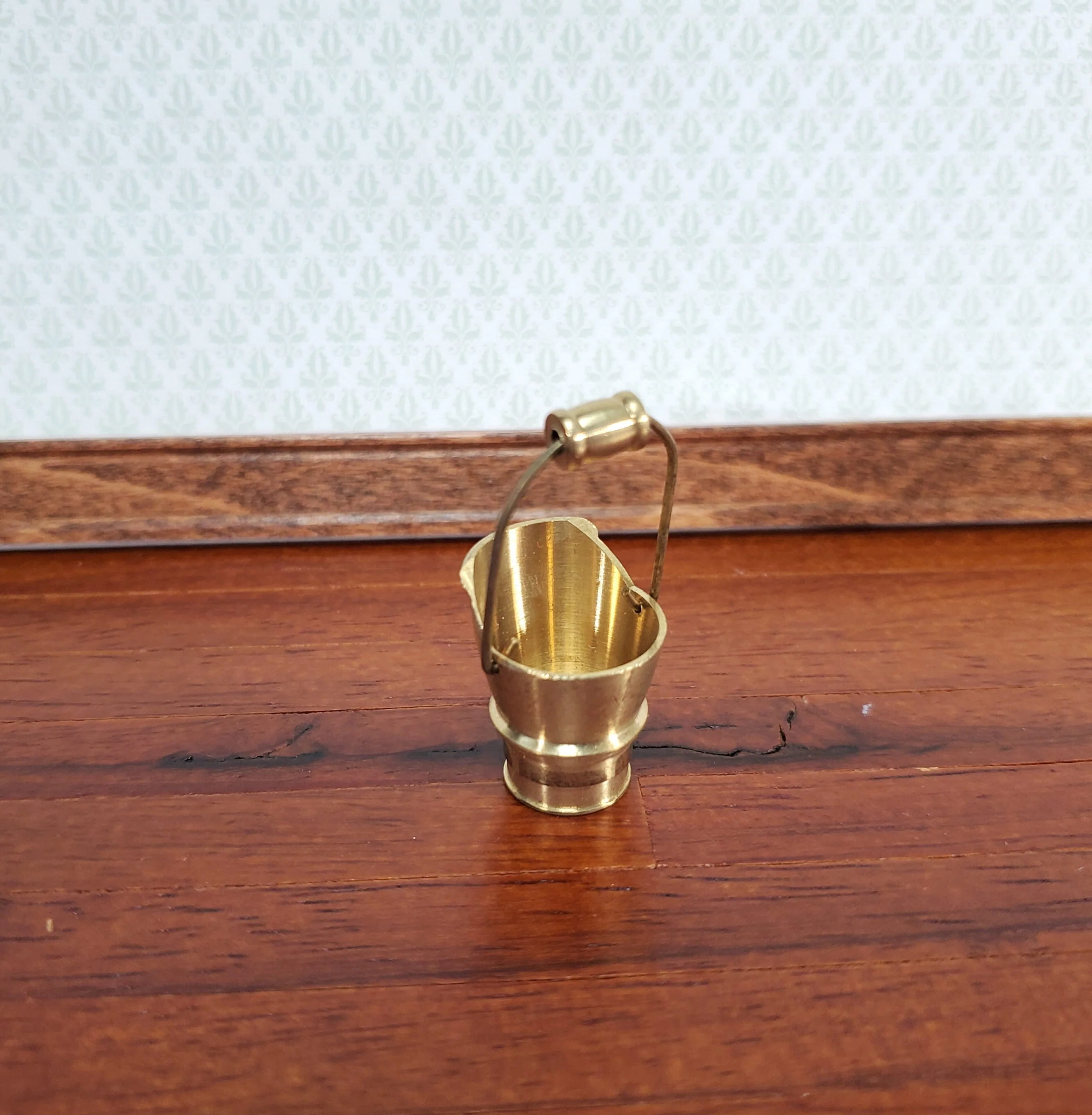 Dollhouse Brass Coal Scuttle Bucket Fireplace Accessory 1:12 Scale Miniature