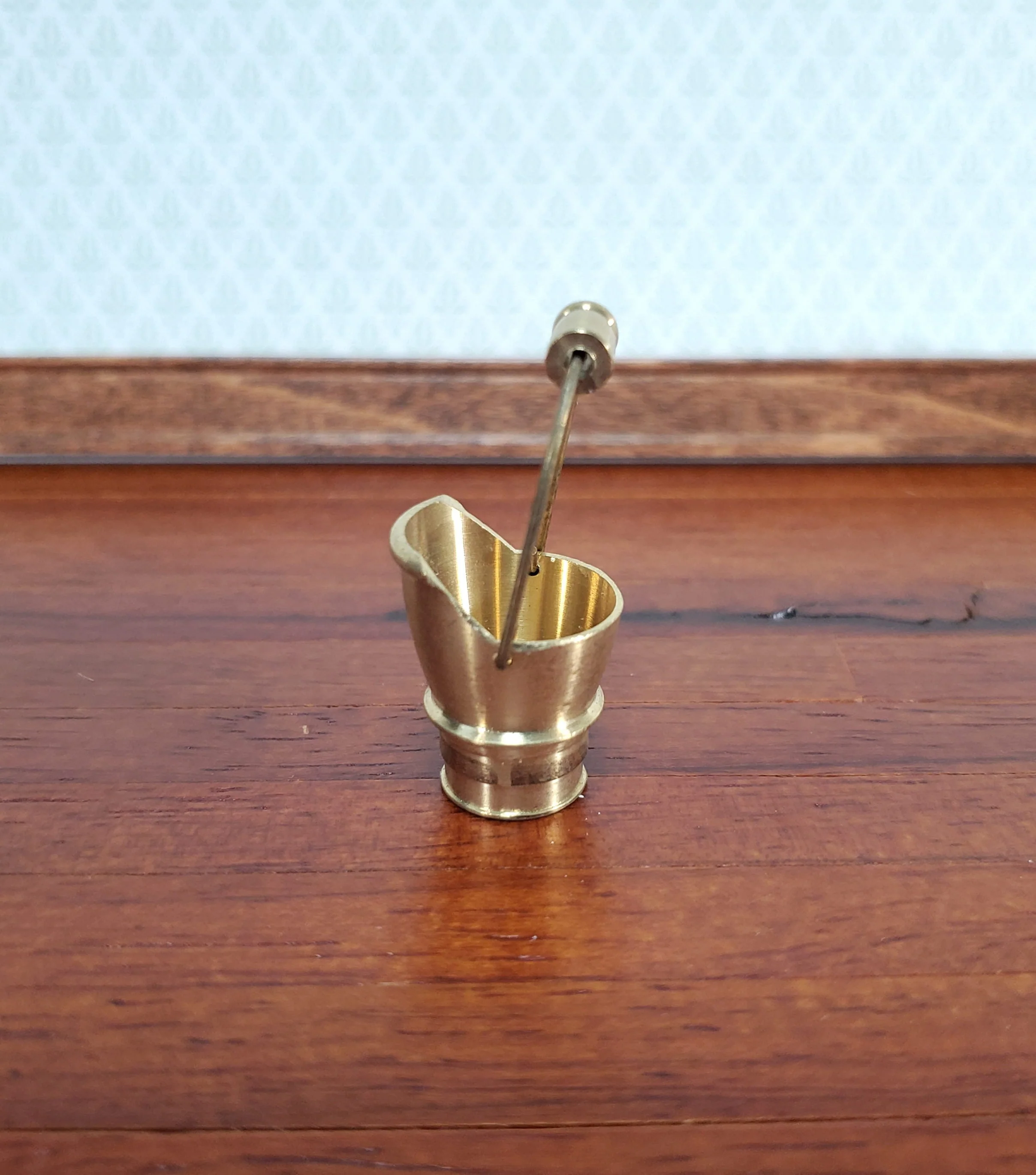 Dollhouse Brass Coal Scuttle Bucket Fireplace Accessory 1:12 Scale Miniature - Image 3