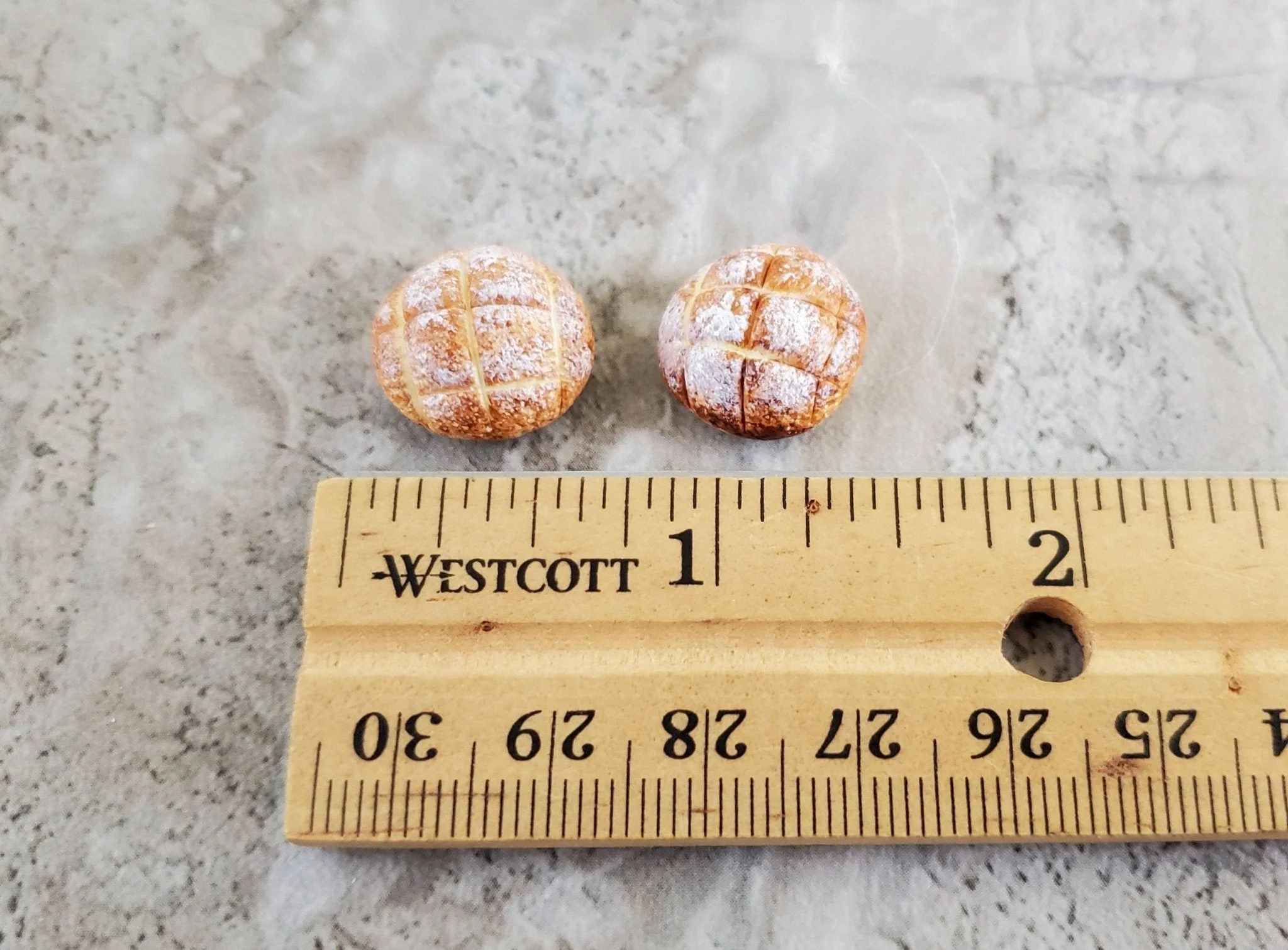 Dollhouse Bread x2 Round Loaves 1:12 Scale Food Kitchen Bakery - Image 4