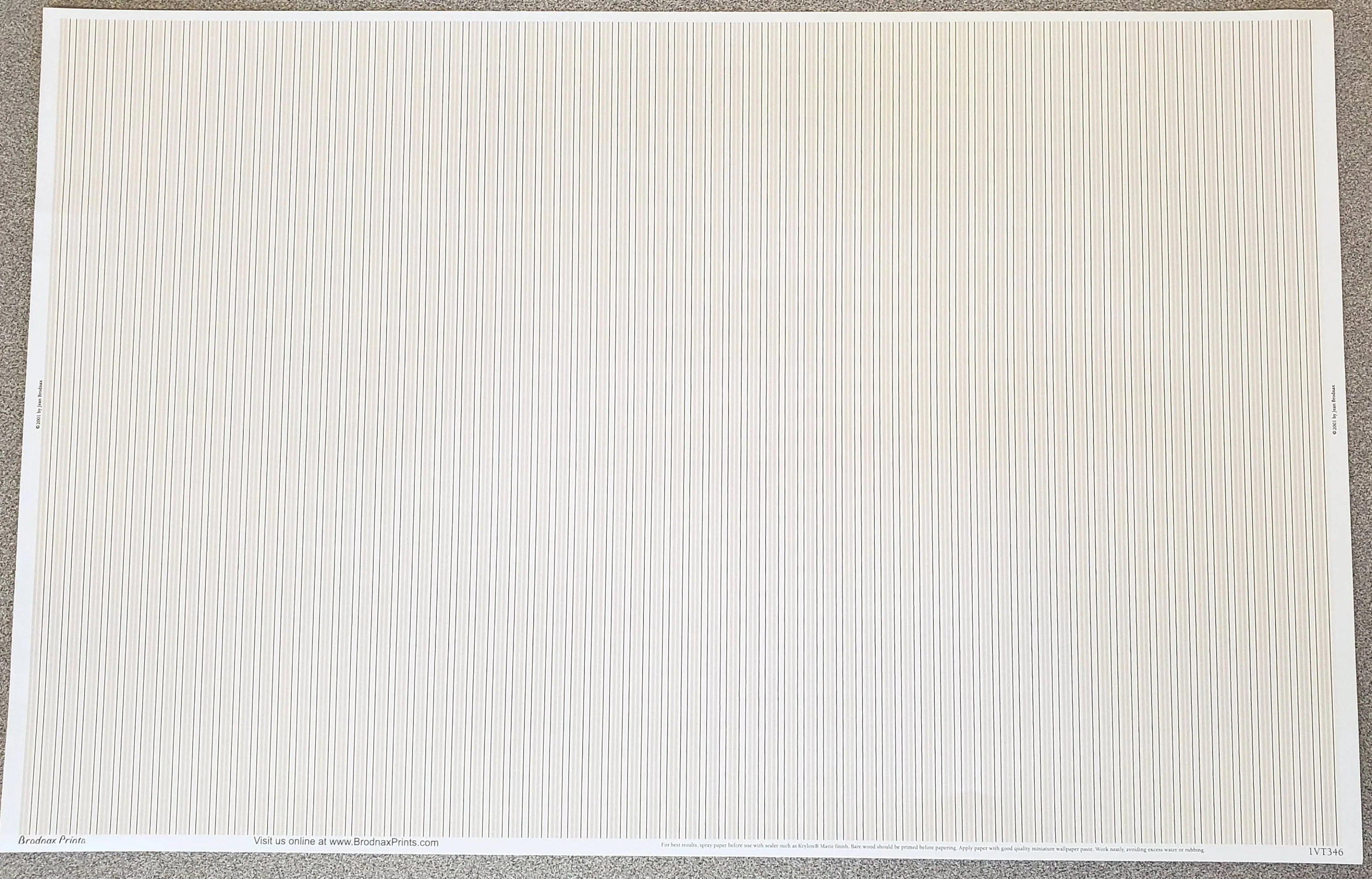 Dollhouse Brodnax Wallpaper Striped Browns Tans "Gathering Stripe" 1:12 Scale - Image 2