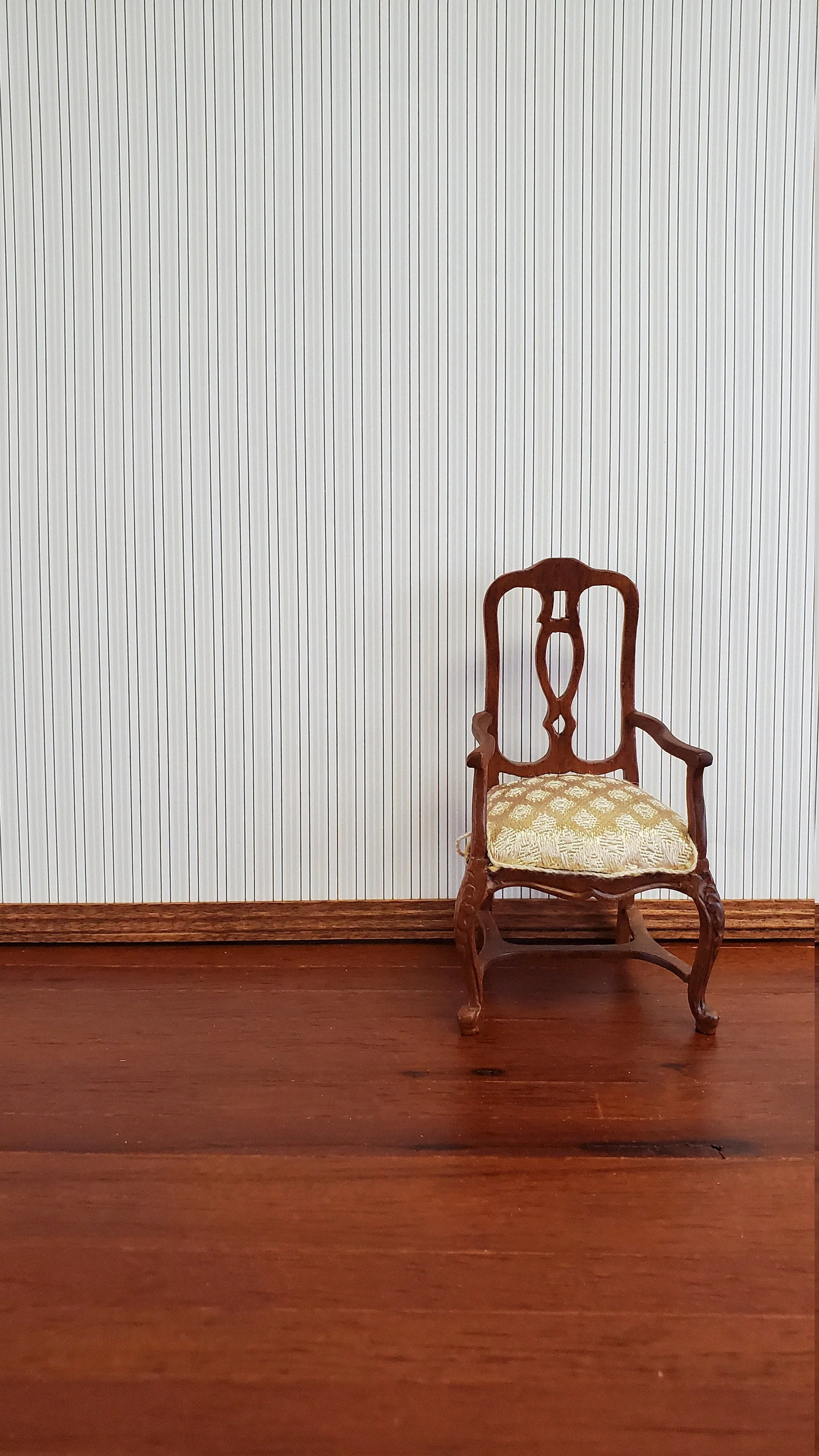 Dollhouse Brodnax Wallpaper Striped Browns Tans "Gathering Stripe" 1:12 Scale - Image 4